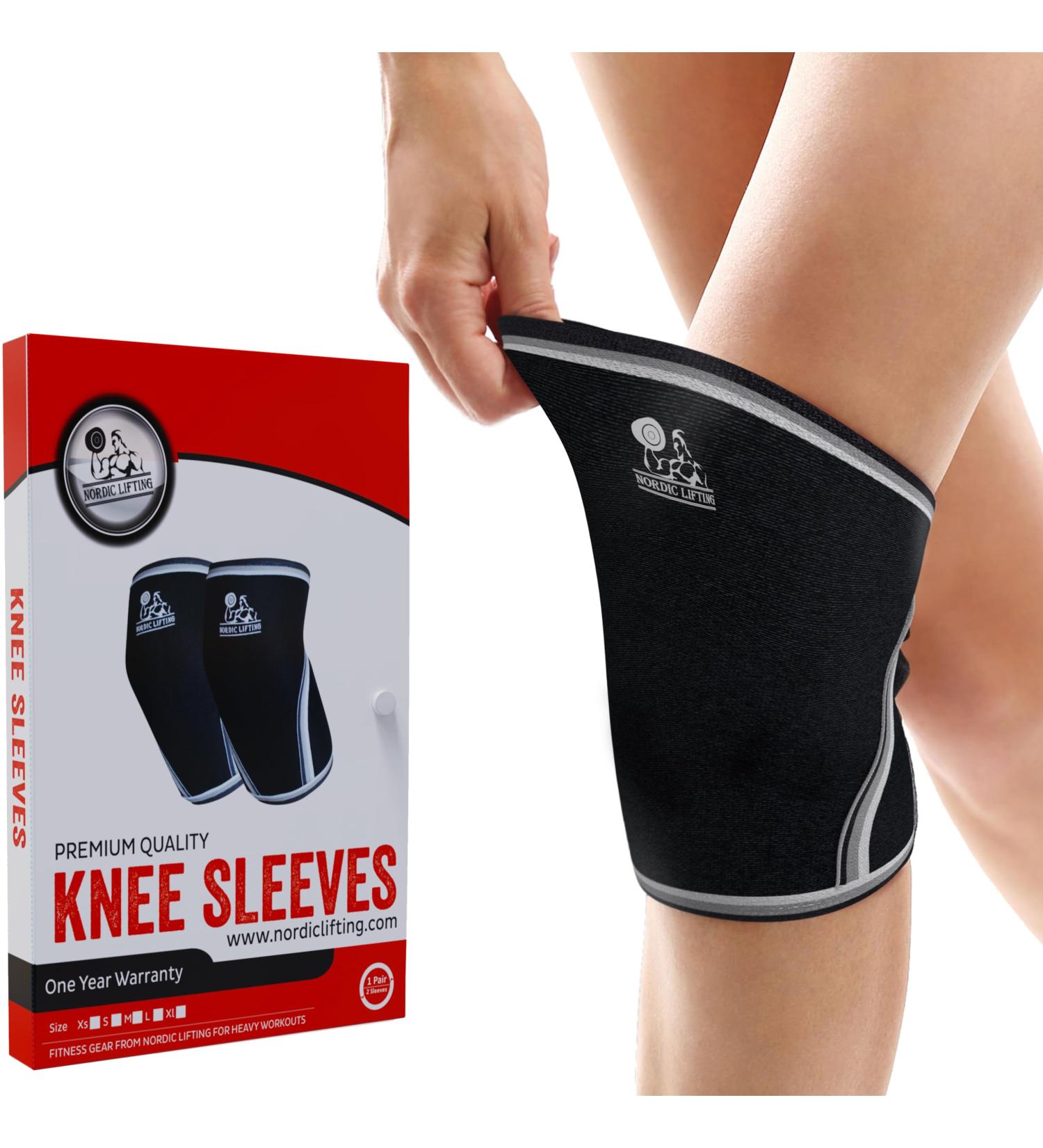 Nordic Lifting 7mm Neoprene Knee Sleeves for Hiking - Durable Compression Support (USPA Approved) - Black XS X-Small Pair - Buy Online on GoSupps.com