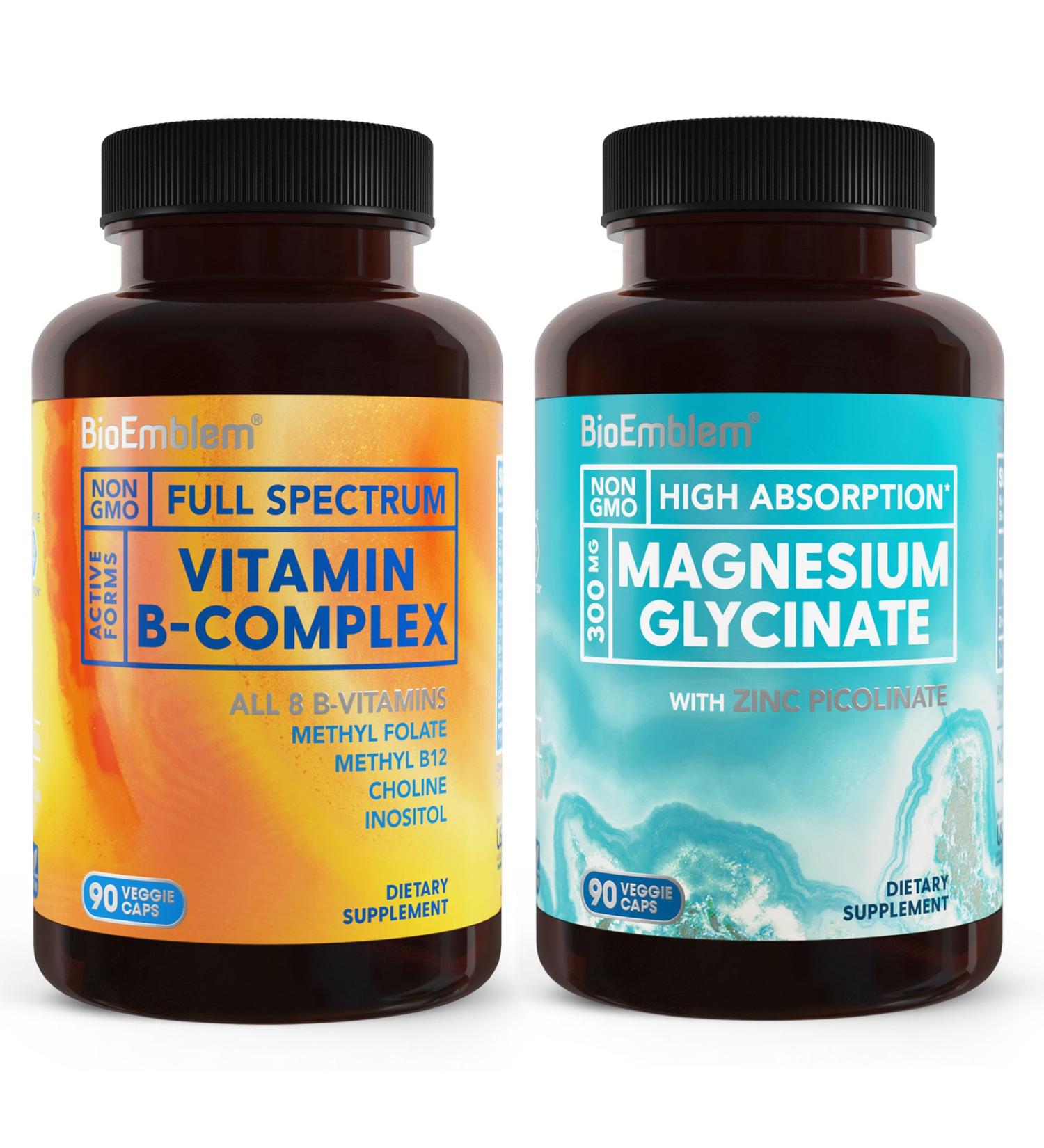 BioEmblem Magnesium Glycinate with Zinc and Vitamin B-Complex - Buy Online on GoSupps.com
