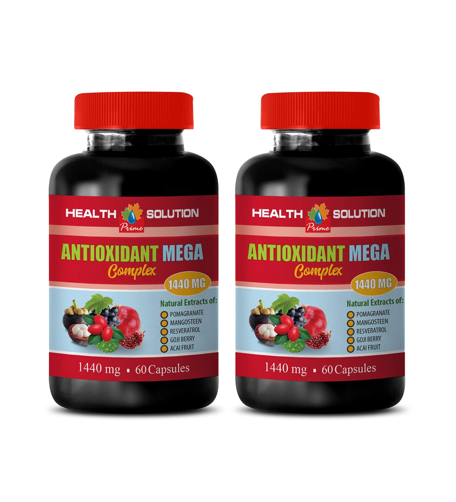Buy Antioxidant Mega Complex 1440 MG | Mangosteen Extract Cranberry & Pomegranate | Detox & Cleanse - 2 Bottles 120 Capsules - International Shipping - Buy Online on GoSupps.com