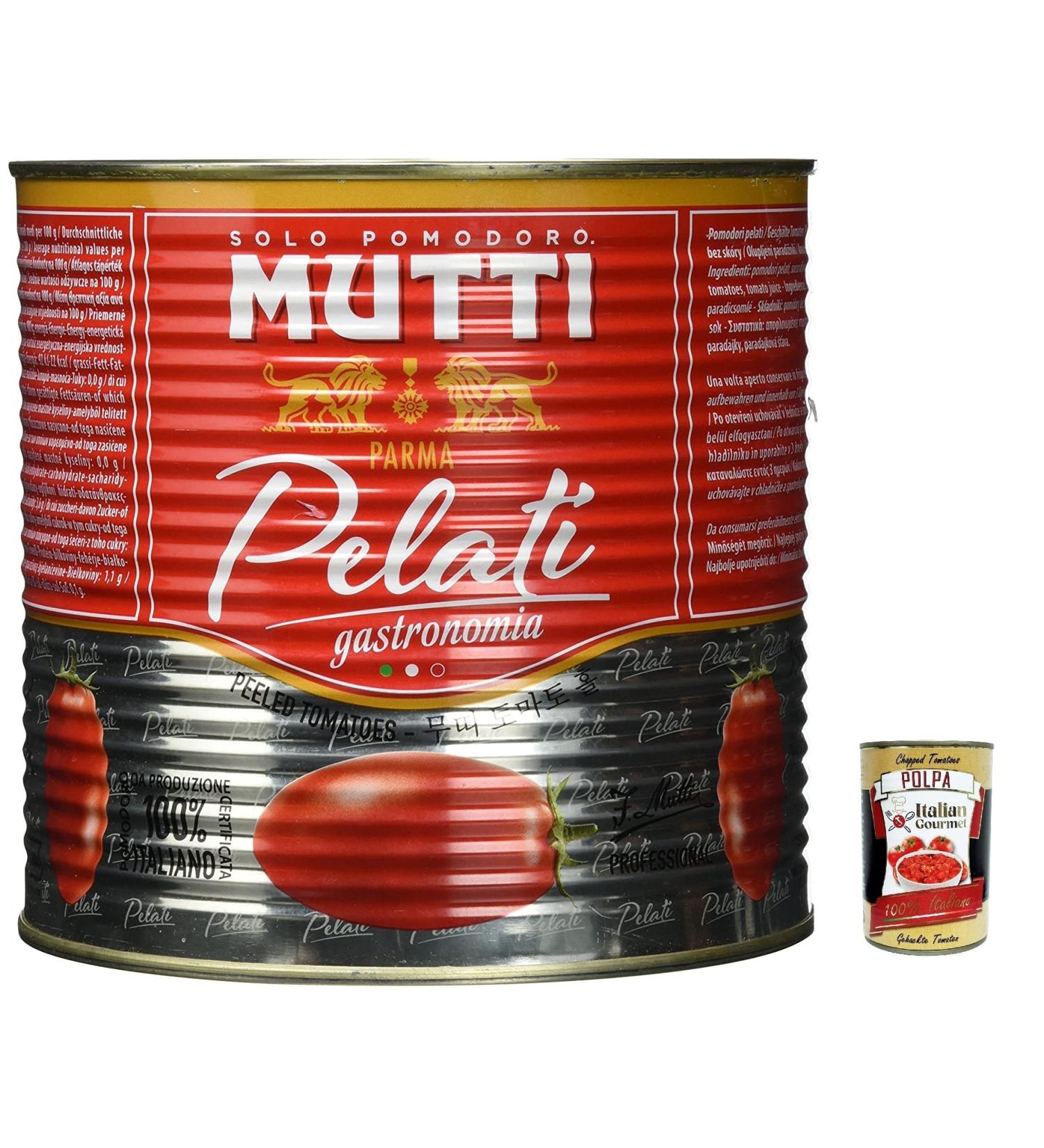 Italian Gourmet E.R. Mutti Pelati Professional Gastronomia Peeled Tomatoes 2.5 kg + Italian Gourmet Pokpa 400 g Set of 3 - Buy Online on GoSupps.com