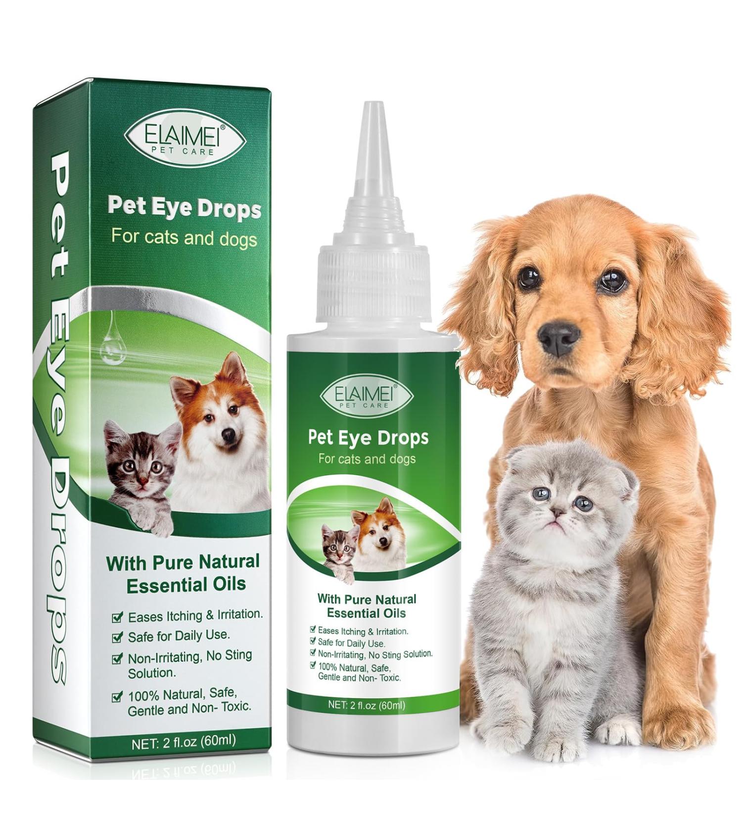 Dog Eye Drops - Dog Eye Infection Treatment - Eye Drops for Dogs - Relieve Red Eyes - Dog Eye Wash for Cleaning Tear Streaks Removing Eye Stains & Relieving Dryness(60ml) - Buy Online on GoSupps.com
