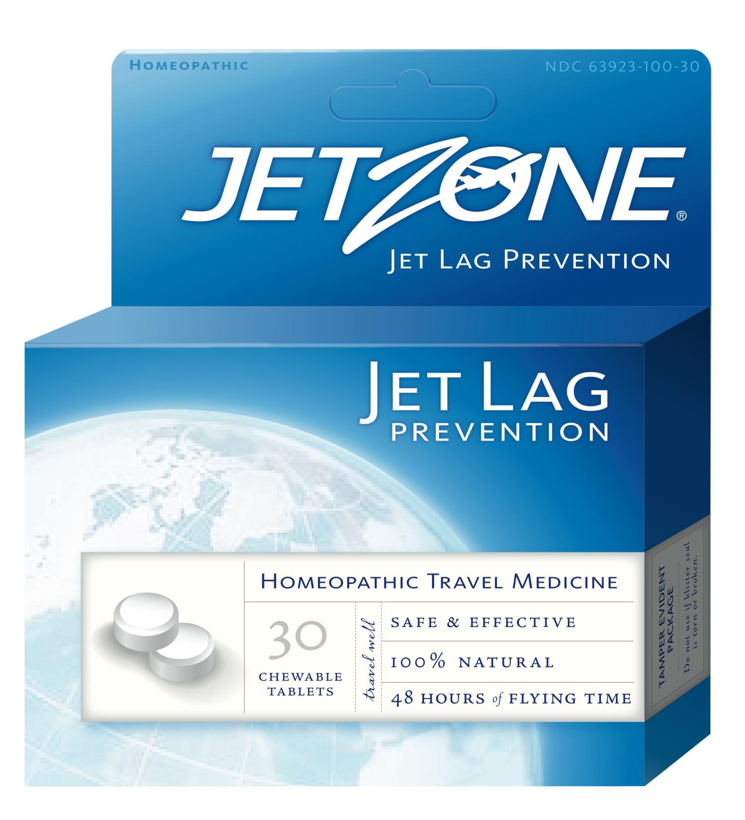JetZone Jet Lag Prevention - Natural Homeopathic Remedy - 30 Chewable Tablets for Easy Travel Relief - Buy Online on GoSupps.com
