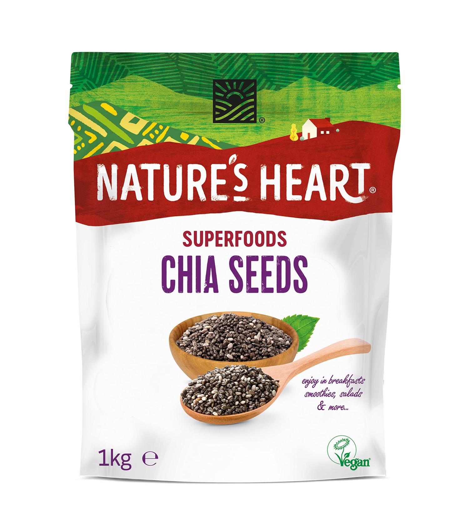 Terrafertil Nature's Heart Chia Seeds 1 kg - Premium Quality Superfood - Buy Online on GoSupps.com