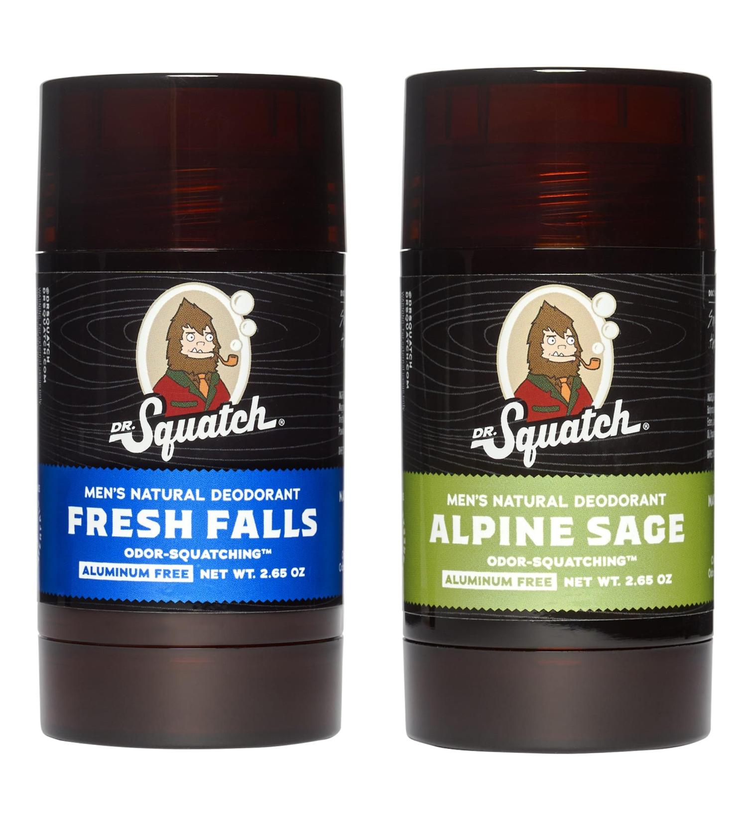 Dr. Squatch Dr. Squatch Men's Natural 2-Pack Aluminum-Free Deodorants Alpine Sage + Fresh Falls 78.4 ml - Buy Online on GoSupps.com