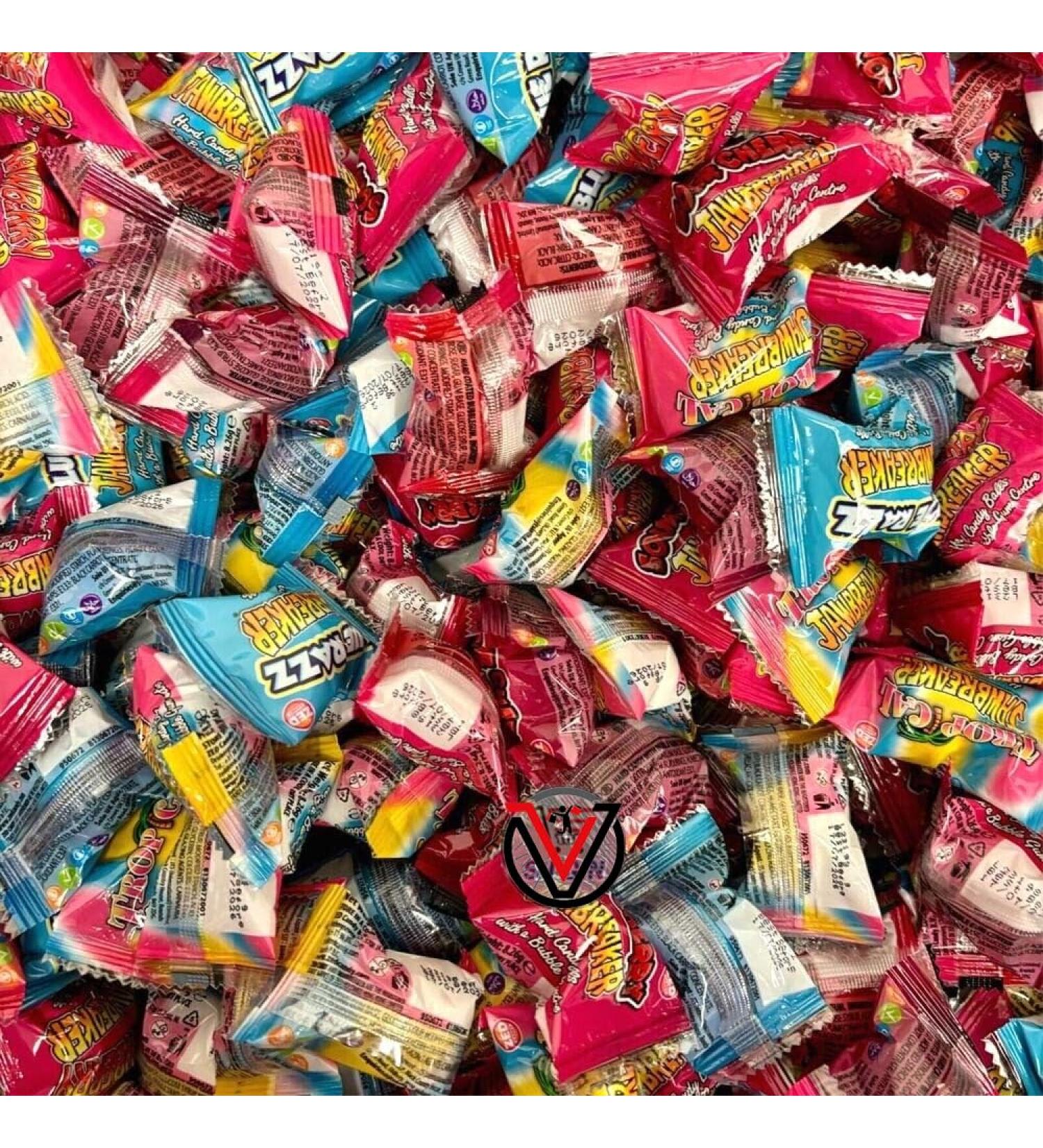 Mixed Jawbreaker Zed Candy Strawberry Cherry Tropical Raspberry Flavoured Candy with Gum Sweets - Individually wrapped (250g) - Buy Online on GoSupps.com