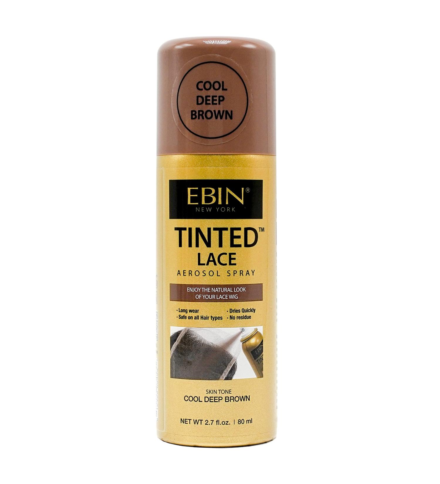 EBIN NEW YORK Tinted Lace Aerosol Spray - Cool Deep Brown 2.7oz/80ml | Quick Dry, Water Resistant, No Residue | Natural Look with Even Spray - 2.7 Fl Oz - Buy Online on GoSupps.com