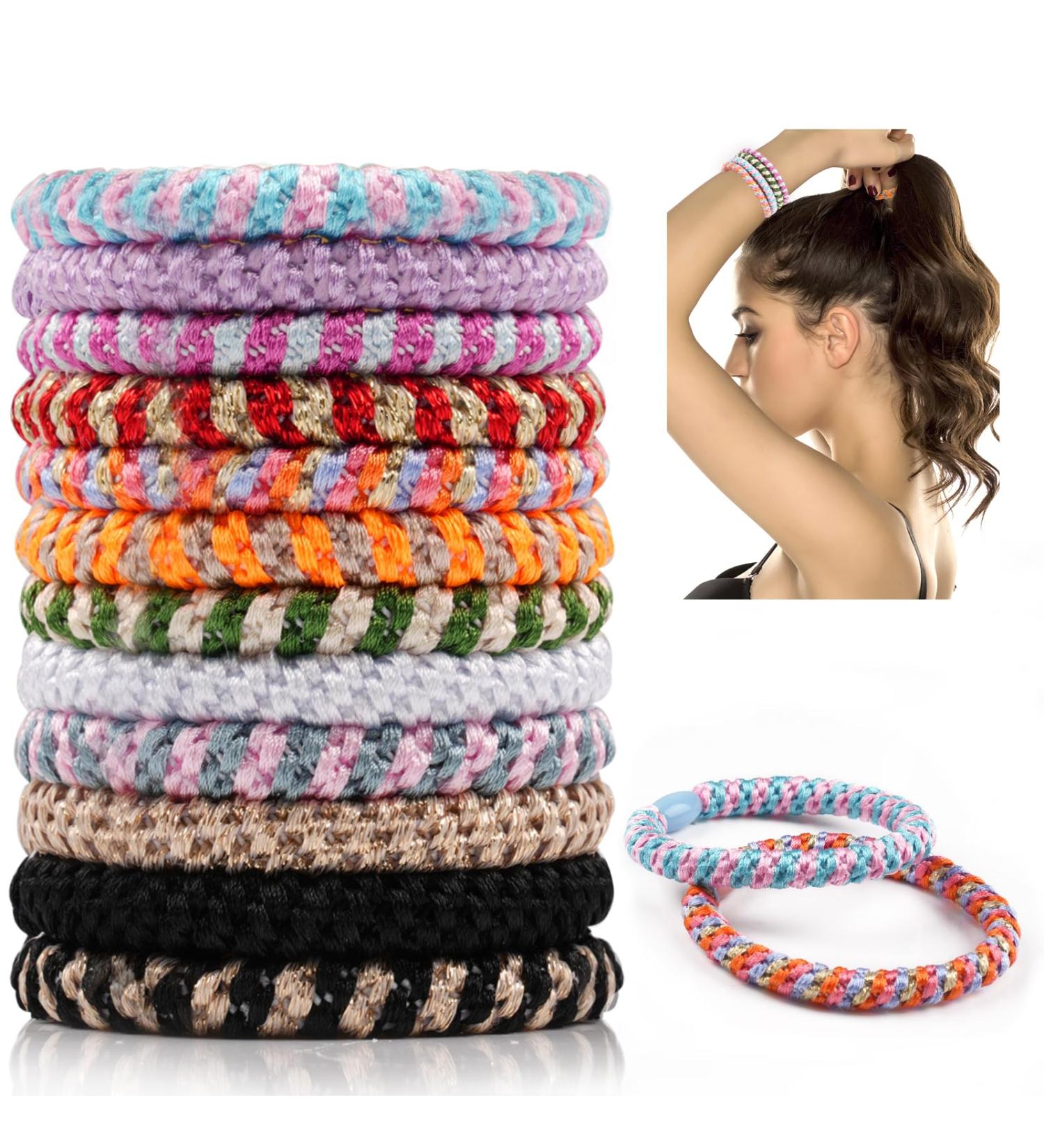 12-Piece Elastic Hair Ties for Women & Girls | Stylish Ponytail Holders in Mixed Colors - Buy Online on GoSupps.com