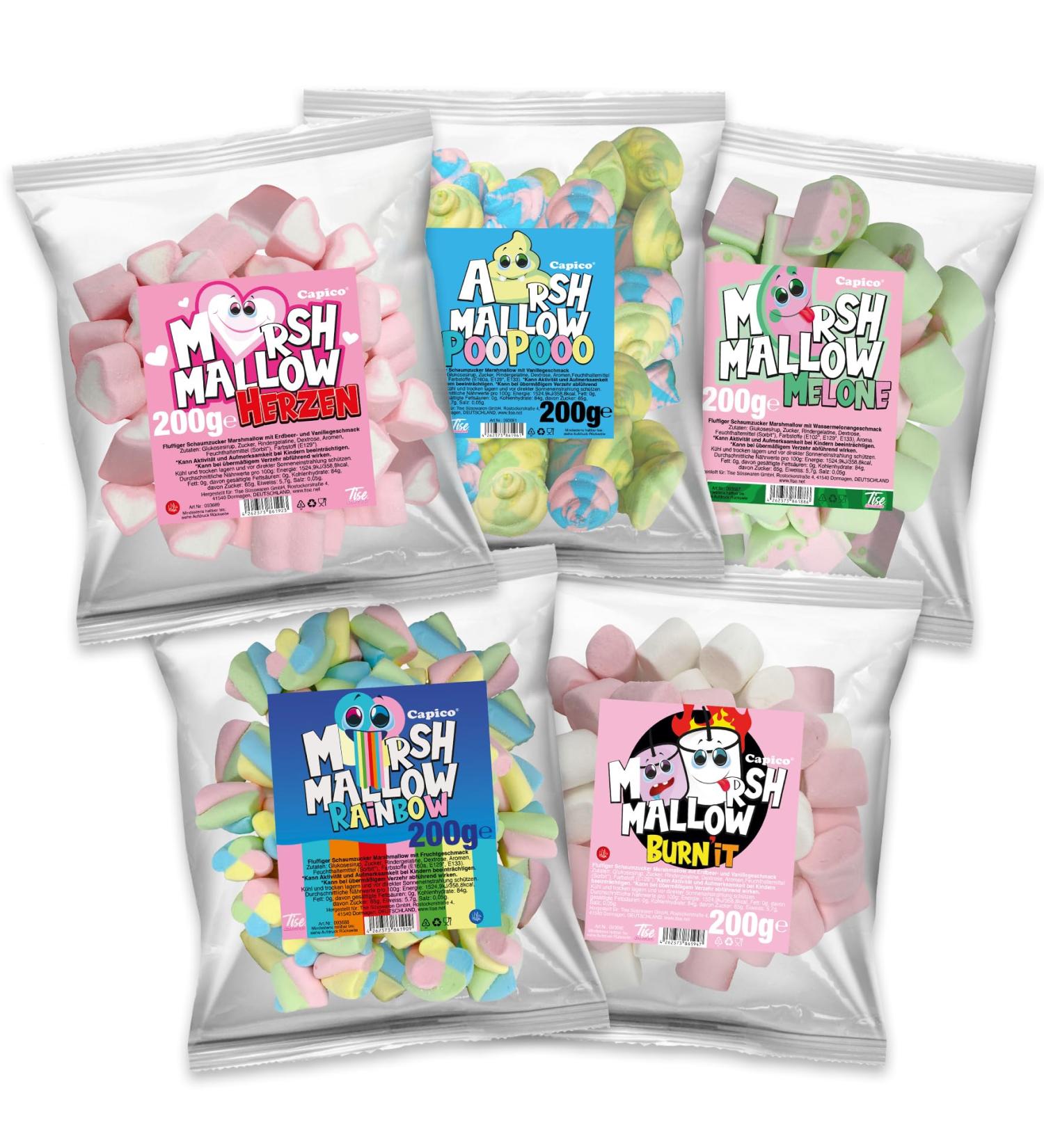 Buy Capico Marshmallow Mixbox 5x200g - Delicious International Treats | 1000g of Sweetness - Buy Online on GoSupps.com