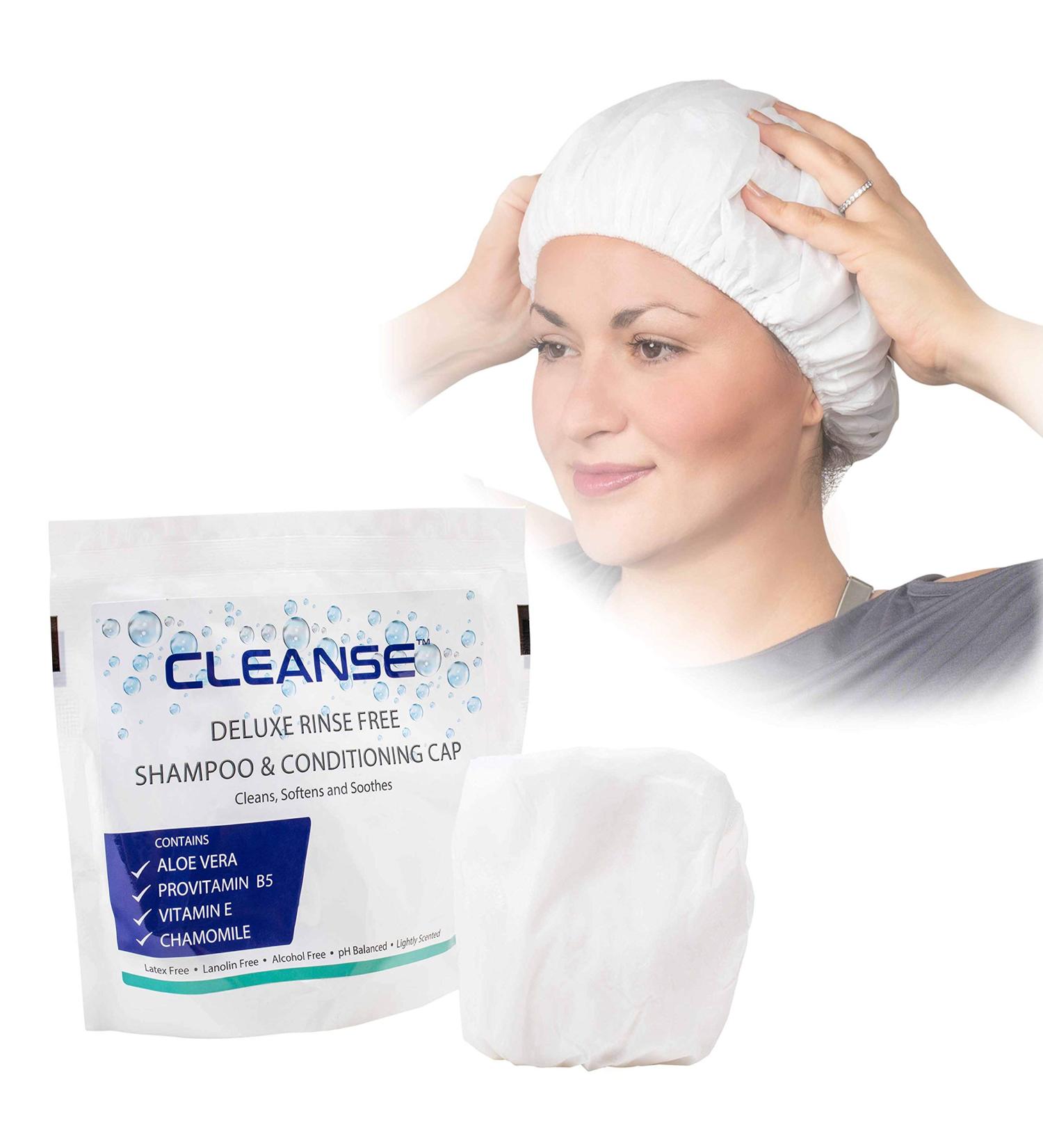 Deluxe Rinse Free Shampoo and Conditioning Cap 5 Pack - Waterless Shower Cap for Quick & Easy Hair Cleansing - No Water Needed - 3 Minutes Anytime, Anywhere - Buy Online on GoSupps.com