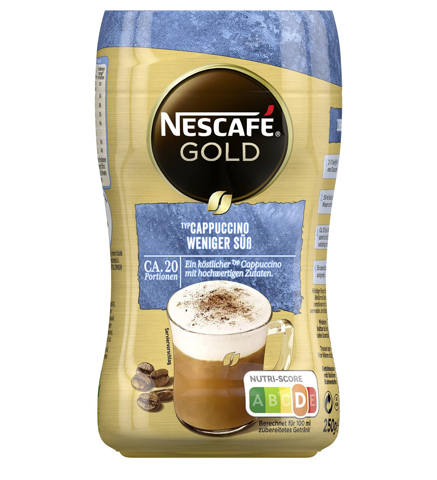 NESCAF GOLD Type Cappuccino Less Sweet - 250g Soluble Coffee Powder | International Shipping Available - Buy Online on GoSupps.com