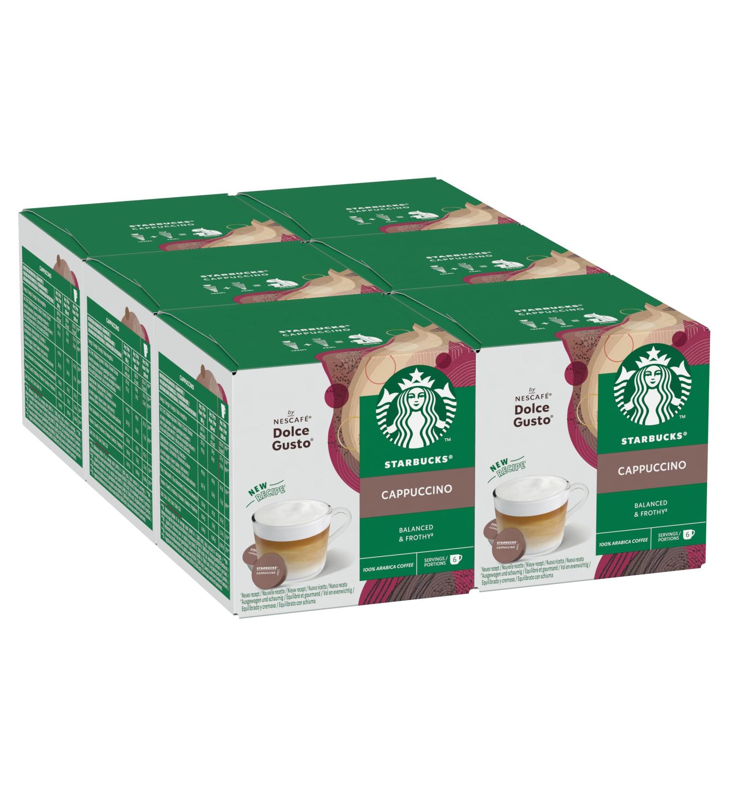  STARBUCKS STARBUCKS Cappuccino by Nescaf Dolce Gusto Coffee Capsules 6 x 12 (72 Capsules) - Buy Online on GoSupps.com