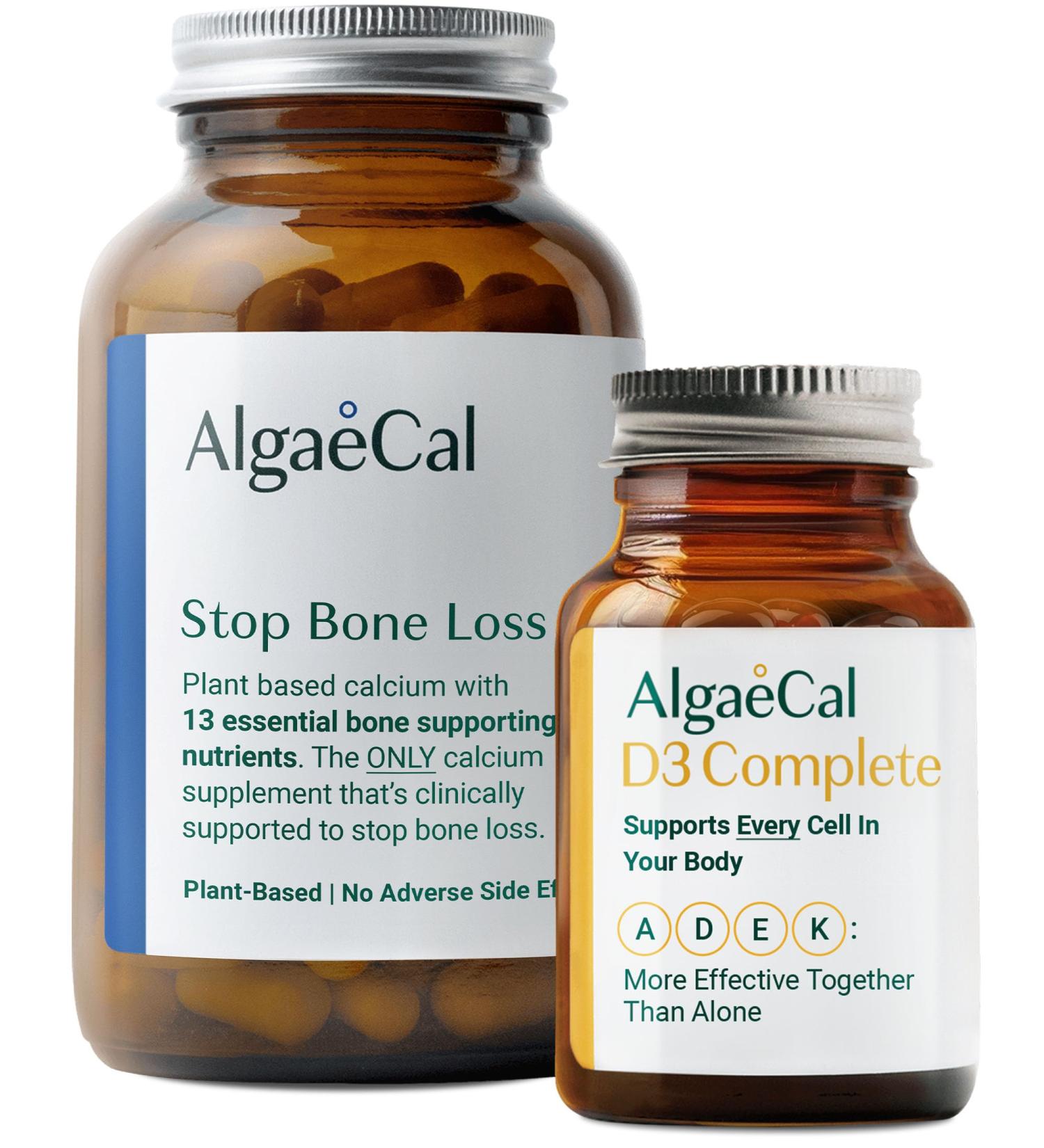 ALGAECAL Bundle - Vitamin D3 Complete (1000 IU) + K2 VIT E VIT A Basic Plant-Based Calcium for Bone Support - Buy Online on GoSupps.com
