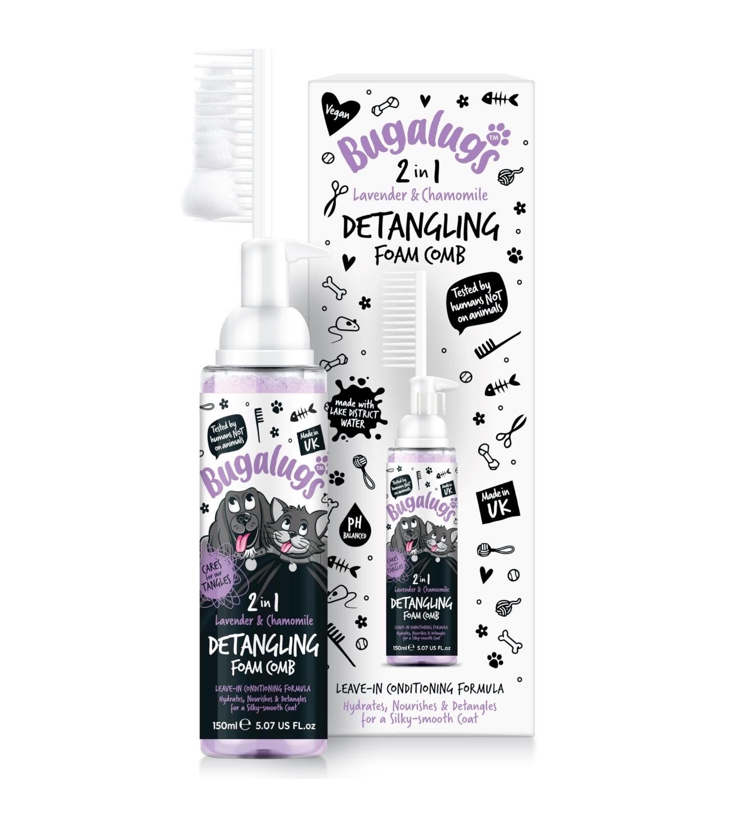 BUGALUGS Leave-In Conditioner Spray Leave-in balm for women 150 ml Natural detangler with lavender and chamomile for soft protected and easy-to-comb hair - Buy Online on GoSupps.com