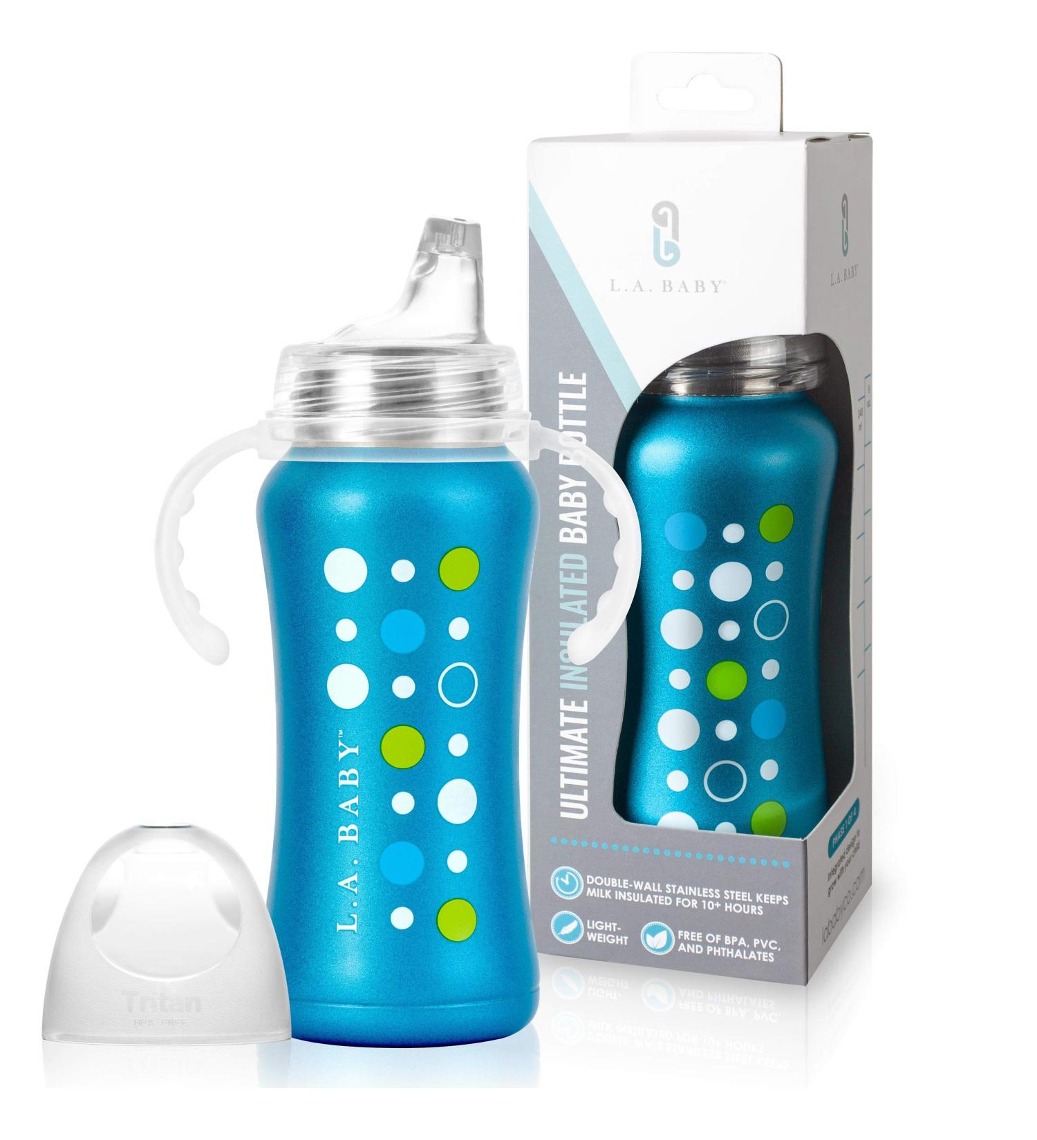 9oz Insulated Stainless Steel Sippy Cup for Toddlers | Leak-free, Non-toxic, Medical Grade Silicone | Blue Sapphire - Buy Online on GoSupps.com