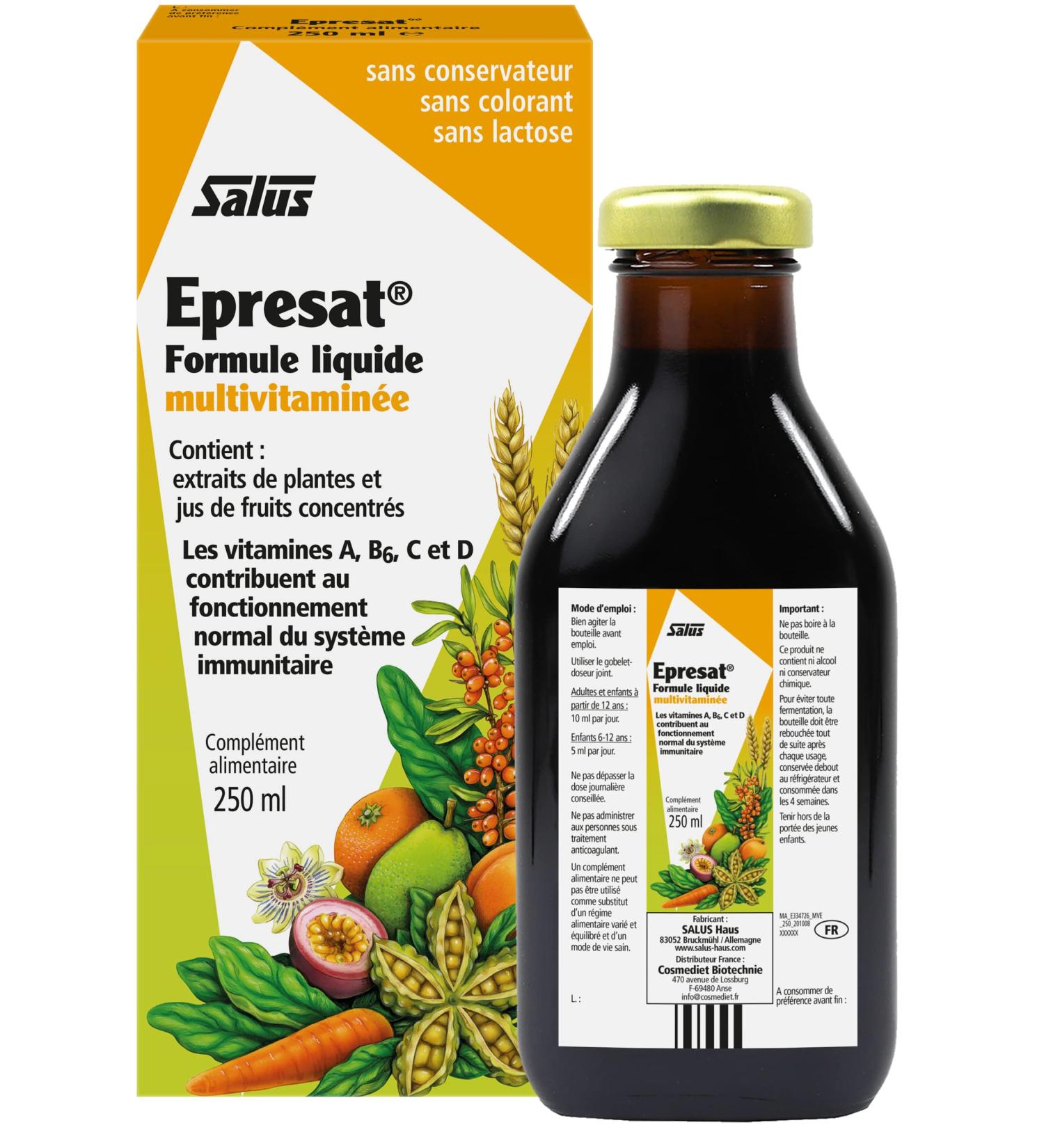 Salus Epresat Vitality/Energy/Immune System Strengthening Multivitamin Liquid Formula 250 ml - Buy Online on GoSupps.com