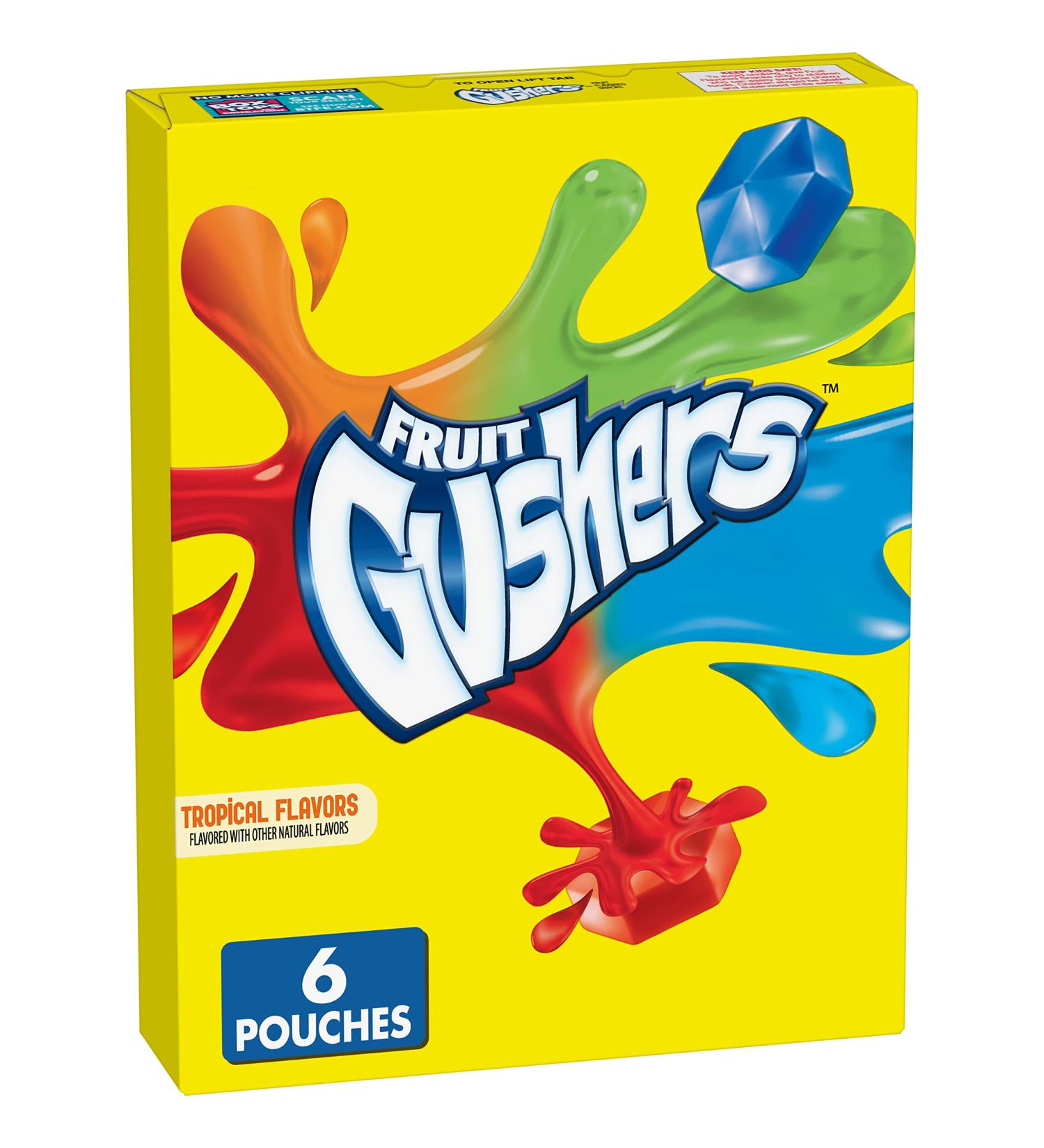 Gushers Tropical Flavors Fruit Snacks - 6 Pouches | Delicious and Fun Fruit Snacks - Buy Online on GoSupps.com