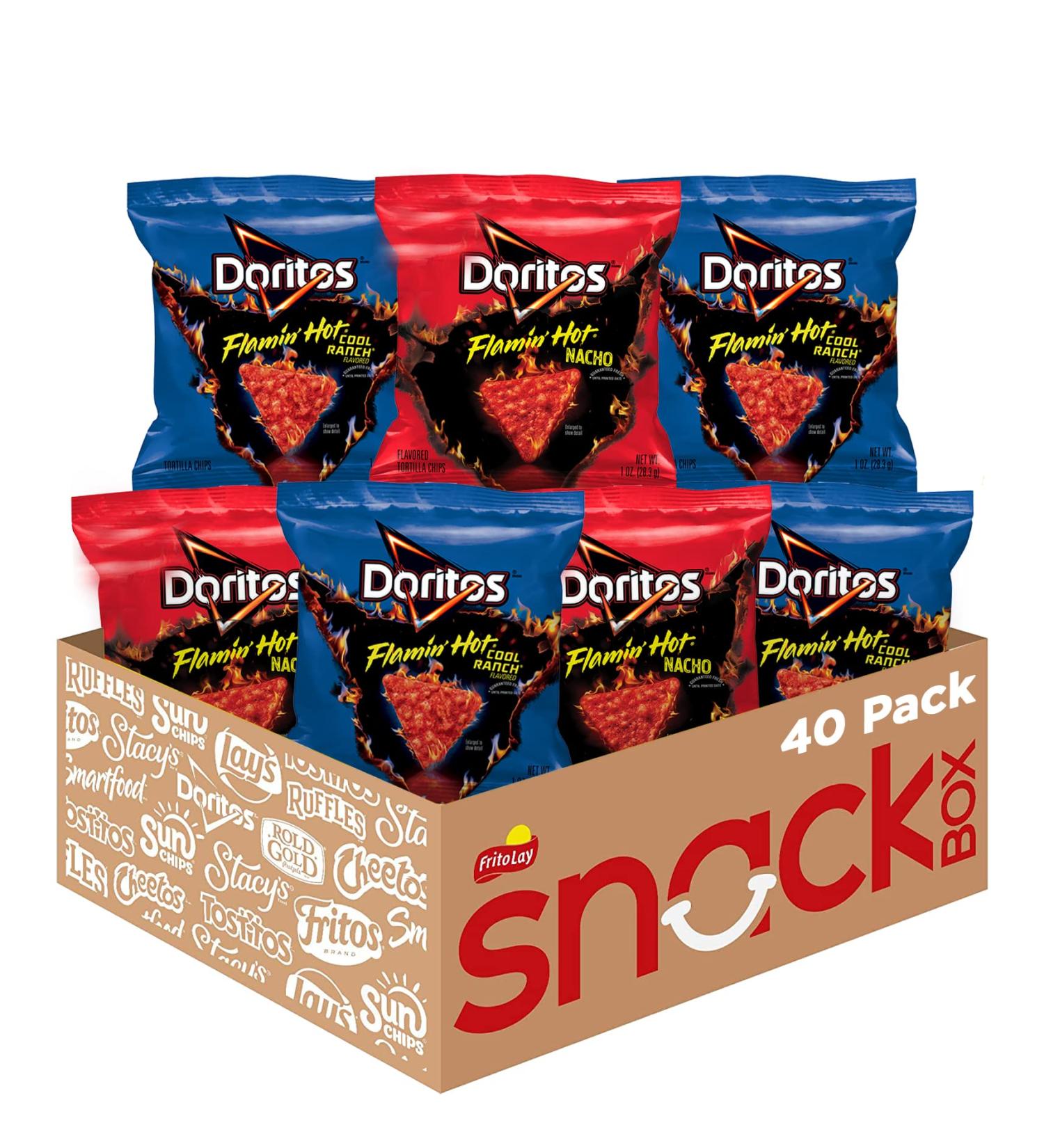Doritos Flamin' Hot Nacho and Cool Ranch Variety Pack 1oz Bags (40 Pack) - Spicy & Cool Flavors Combo - Buy Online on GoSupps.com