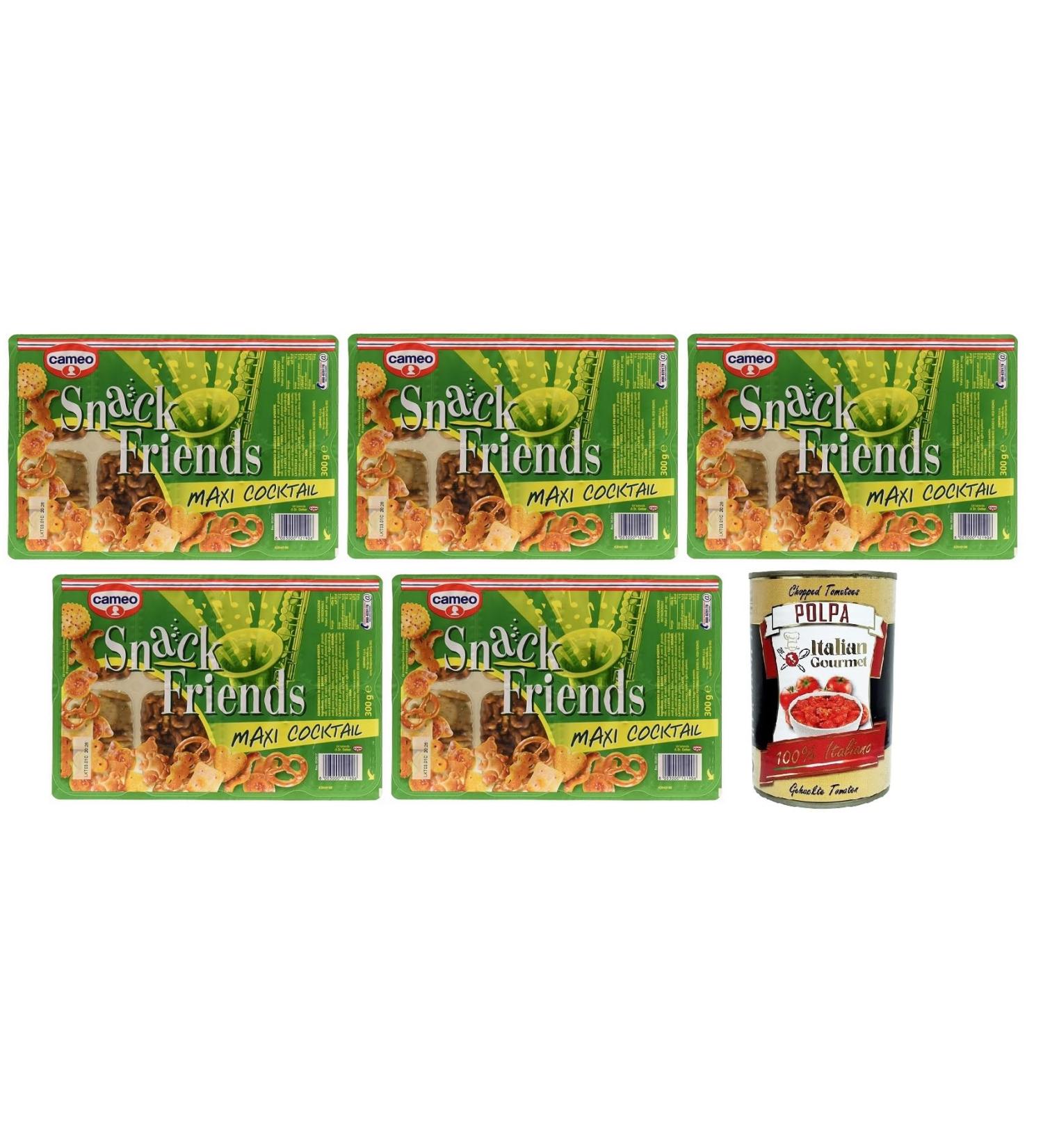  Italian Gourmet E.R. Set of 5 Cameo Snack Friends Maxi Cocktails - Pretzel Mix - Salty Snacks - 300 g + Pomodoro Pulp - 400 g - Buy Online on GoSupps.com