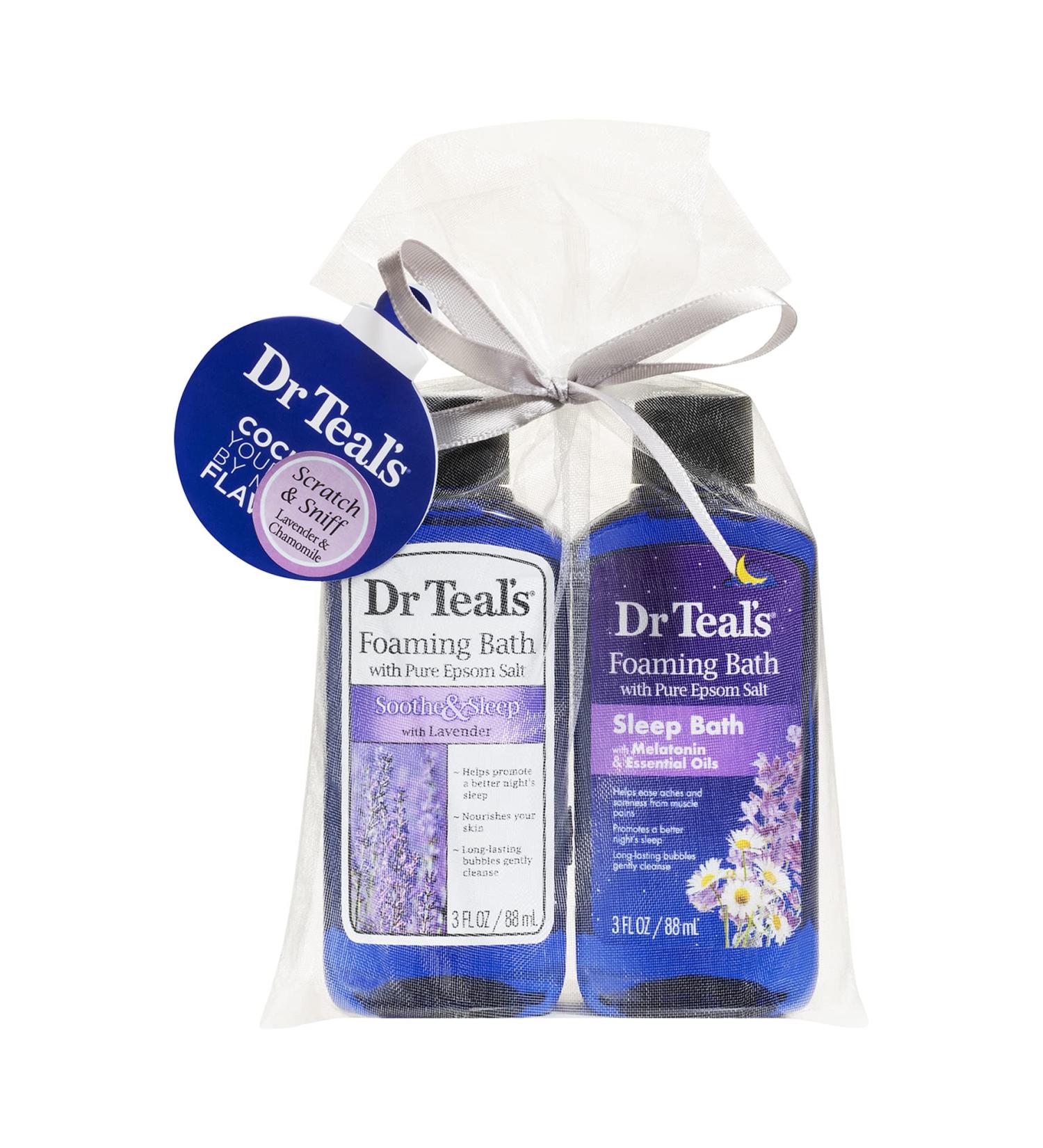 Dr Teal's Foaming Bath Holiday Gift Combo Pack - Lavender & Melatonin for Skin, Senses, and Stress - Buy Online on GoSupps.com