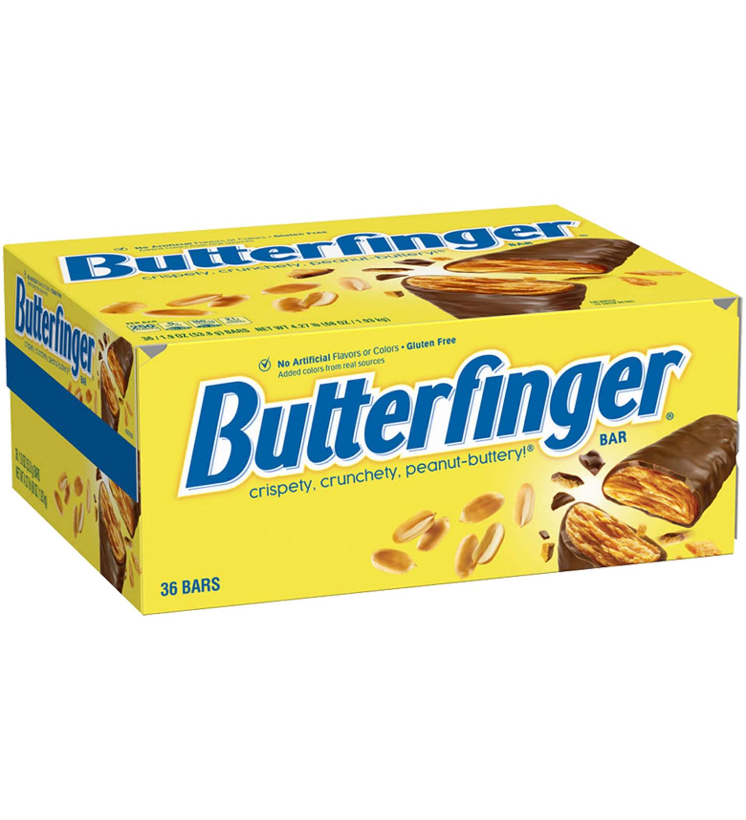 Butterfinger Peanut-Buttery Chocolate-y Candy Bars Individually Wrapped Full Size Bar (Pack of 36-54g Bars) 54 g (Pack of 1) - Buy Online on GoSupps.com