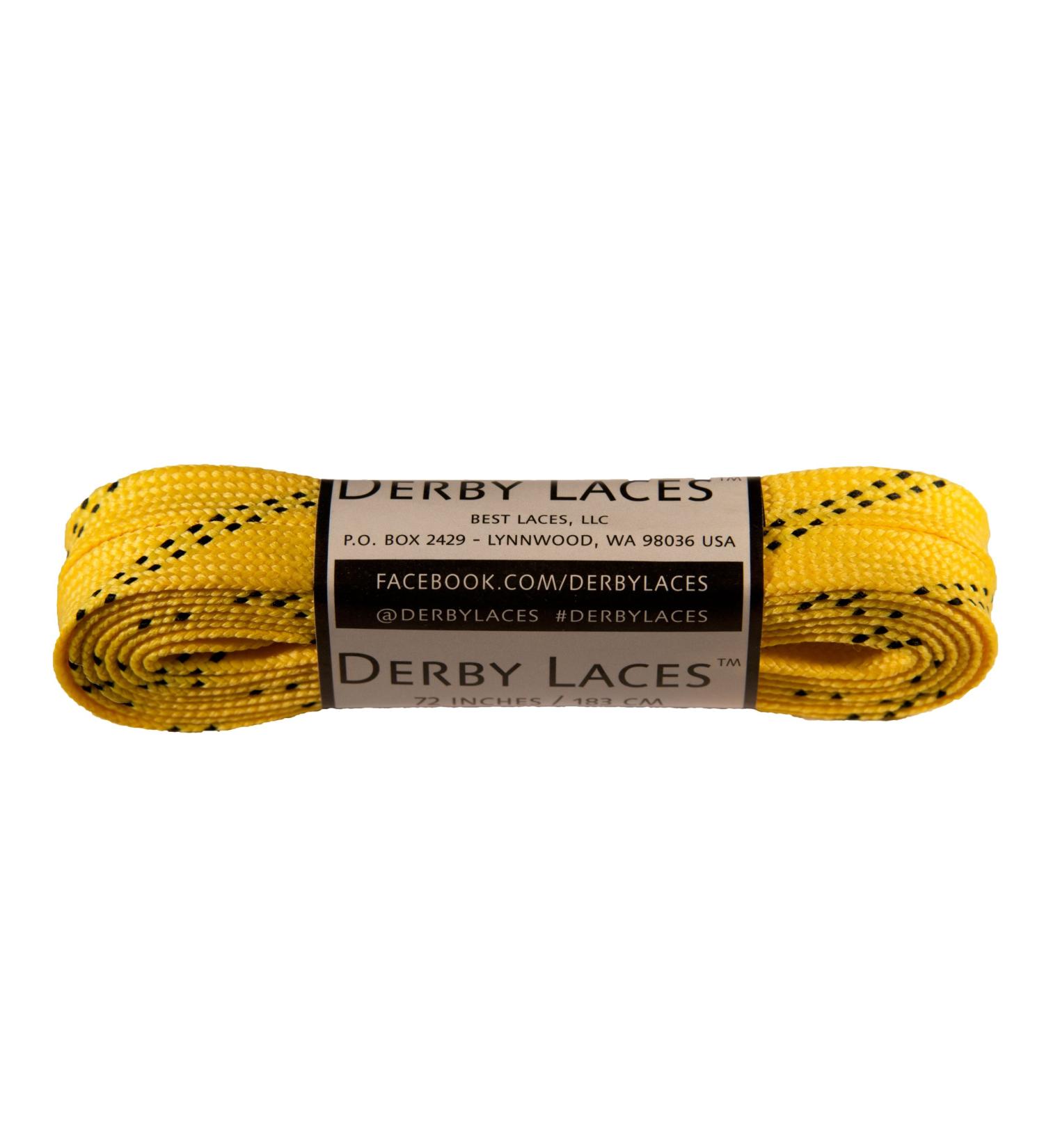 Derby Laces Yellow 72 Inch Waxed Skate Lace for Roller Derby, Hockey and Ice Skates, and Boots