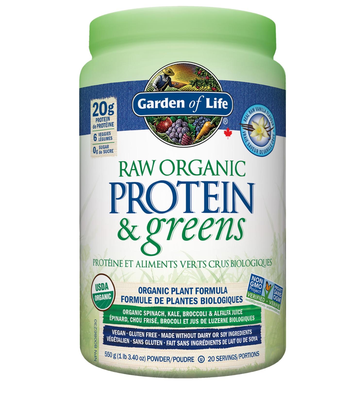 Garden Of Life Raw Organic Protein&greens - Vanilla 550.0 Gram Vanilla. Packed with 20g of protein 6 veggies and 0g sugar. A delicious protein boost from organic sprouted brown rice organic pea & organic chia plus a blend of nutrient-rich greens. Gluten f - Buy Online on GoSupps.com