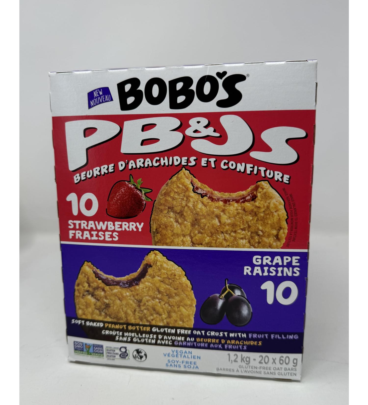 Strawberry/Grape Soft Baked Peanut Butter Gluten Free Oat Crust with Fruit Filling Compatible with Bobo's PB&J's 20 x 60g(1.2kg)