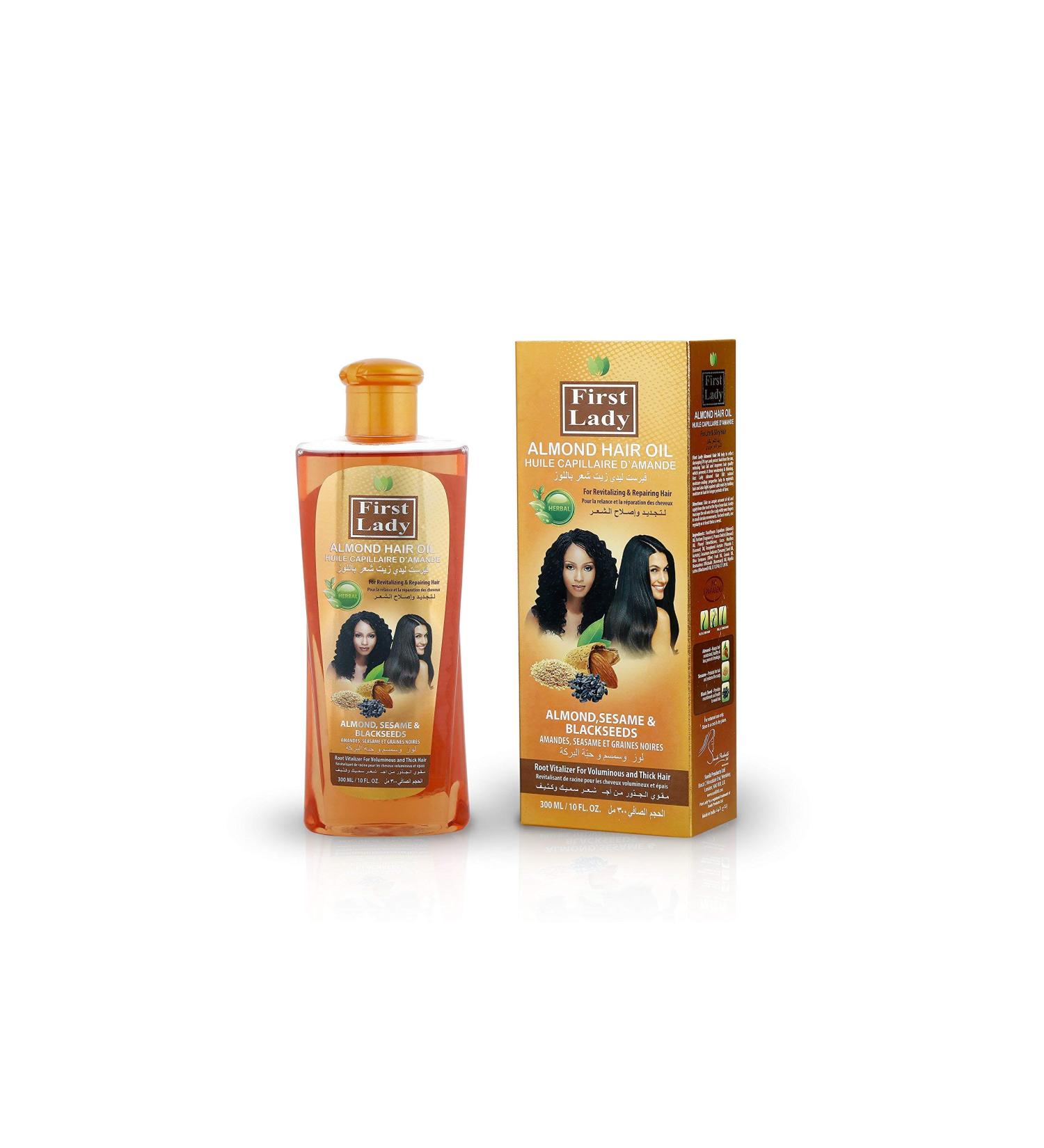 First Lady Huile v g tale ayurv dique pour tous types de cheveux base d'amandes de graines de s same et de graines de nigelle 300 ml