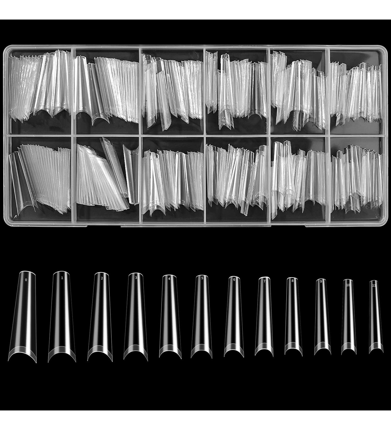 240 Pieces Extra Long Artificial Nails - Full Cover Press On Ballerina Nail Tips - Transparent False Nail Tips for Stunning Manicures - Buy Online on GoSupps.com