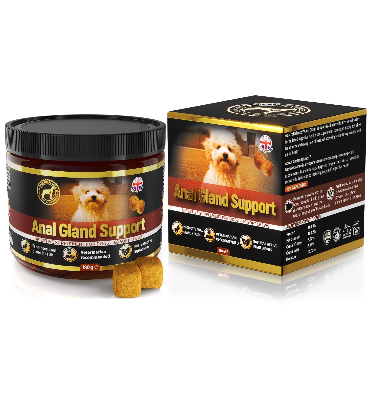 Buy GastroBalance Healthy Anal Glands Dog Chews - 60 Natural Chicken Flavor Soft Snacks for Optimal Health - Buy Online on GoSupps.com