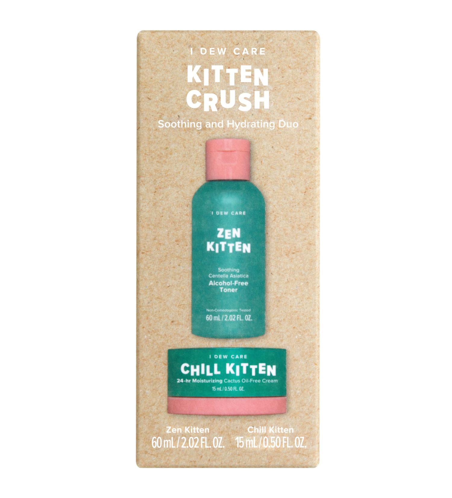 I Dew Care Travel Skincare Set - Kitten Crush | With Centella Asiatica Prickly Pear Aloe Vera Heartleaf Extract Hydrating Facial Toner and Moisturizer for Blemished Skin Gift Gift Set Spa Day - Buy Online on GoSupps.com