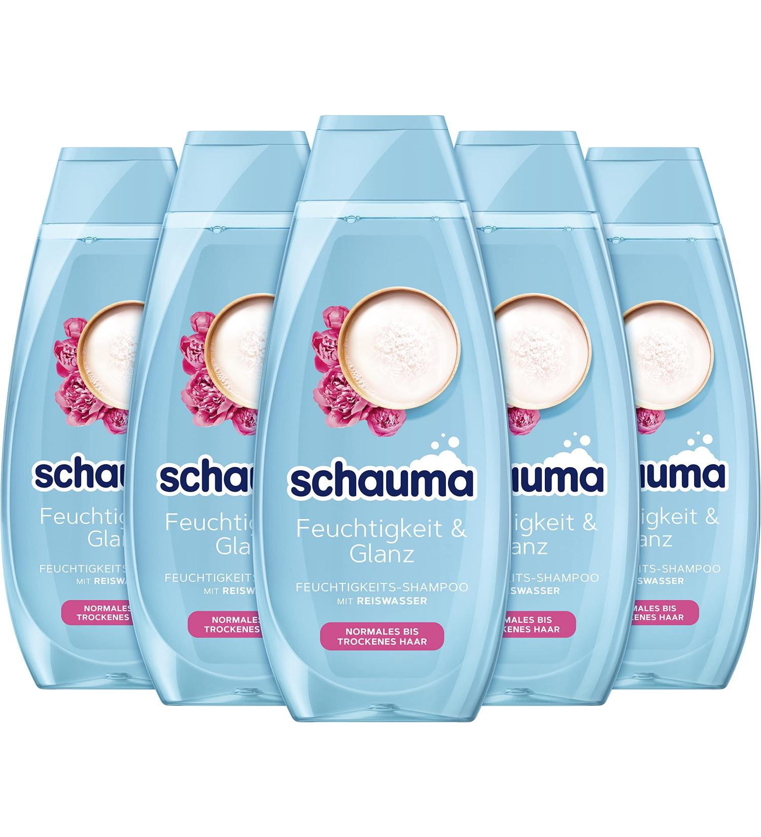  Schauma Schauma Moisturizing and Shine Shampoo (5 x 400 ml) Rice water shampoo gently cleanses the scalp Shampoo for shiny and healthy hair - Buy Online on GoSupps.com