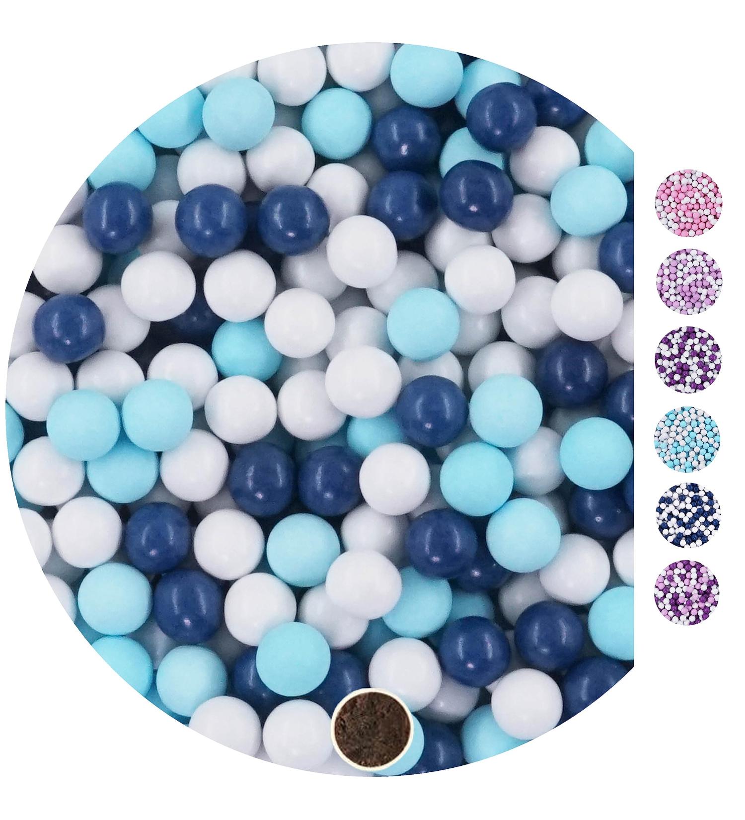 Buy 1kg Chocolate Balls Mix - Small White Light Blue & Blue - Perfect for Weddings Baptisms & Communions | Guest Gifts & Test Tube Alternatives - Buy Online on GoSupps.com