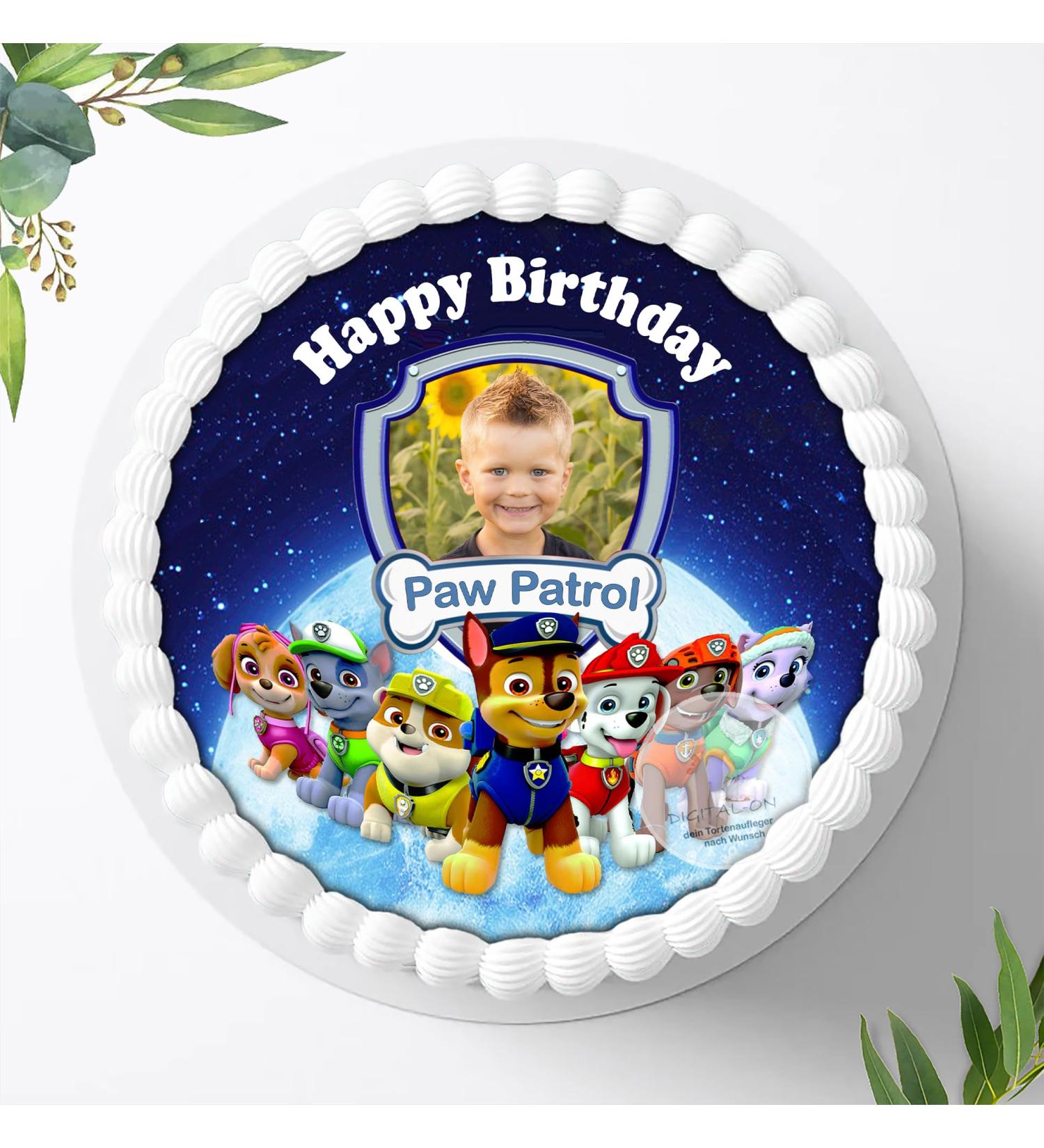 Paw Patrol Edible Cake Image & Topper 20cm - Super Quality | Customizable Design for International Shipping - Buy Online on GoSupps.com