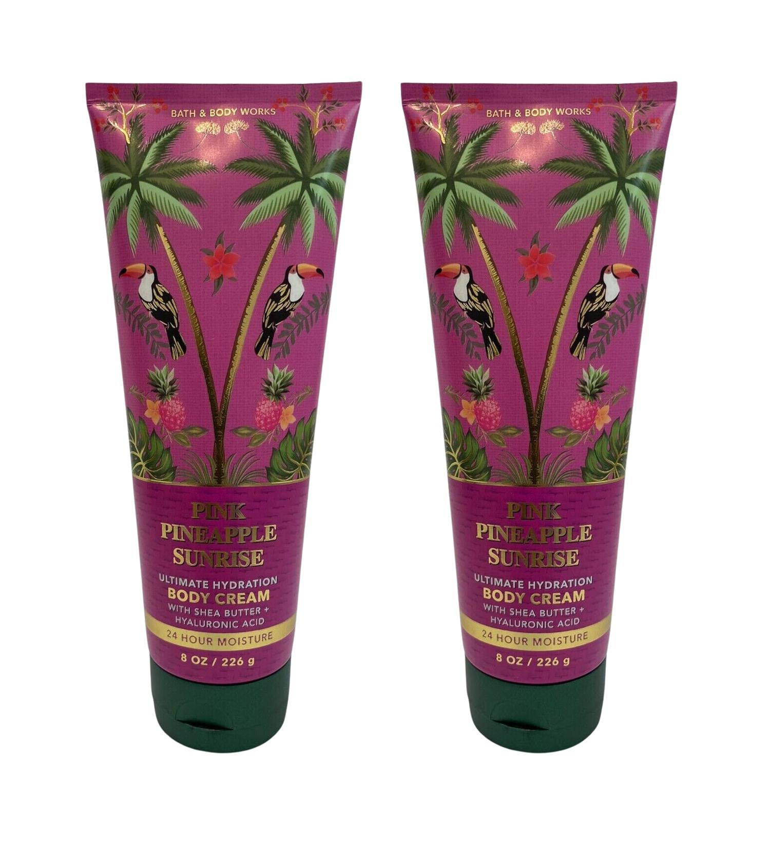 Bath & Body Works Ultimate Hydration Body Cream For Women 8 Fl Oz 2- Pack (8 Ounce (Pack of 2) Pink Pineapple Sunrise)