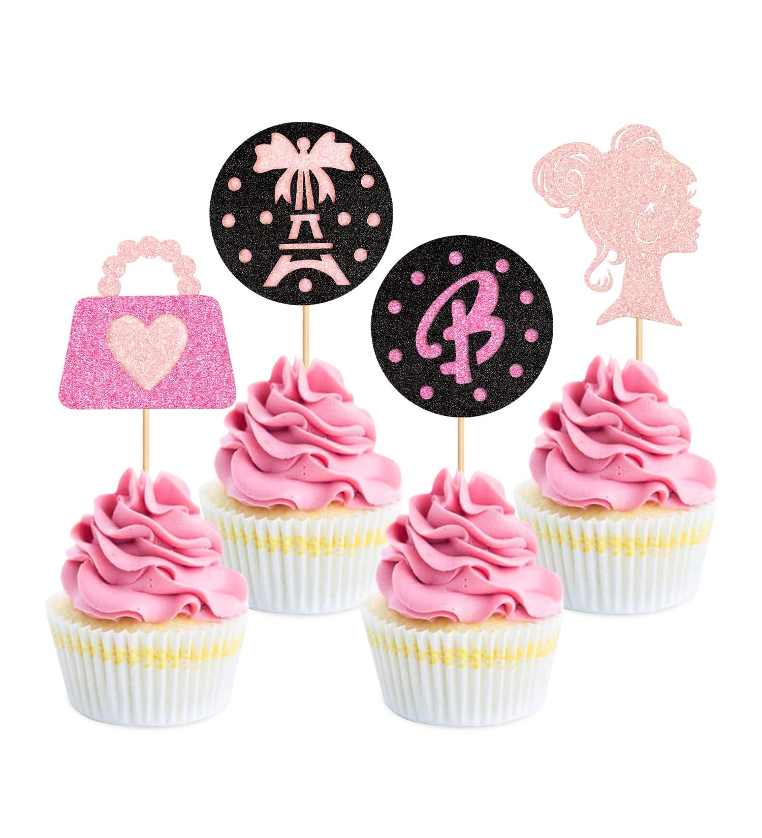 Ercadio 24 Pack Girl Cupcake Toppers Pink Glitter Princess Cupcake Toppers Romantic Tower Handbag Cupcake Picks for Wedding Bridal Shower Girls Theme Birthday Party Favors Supplies Pattern 2 - Buy Online on GoSupps.com
