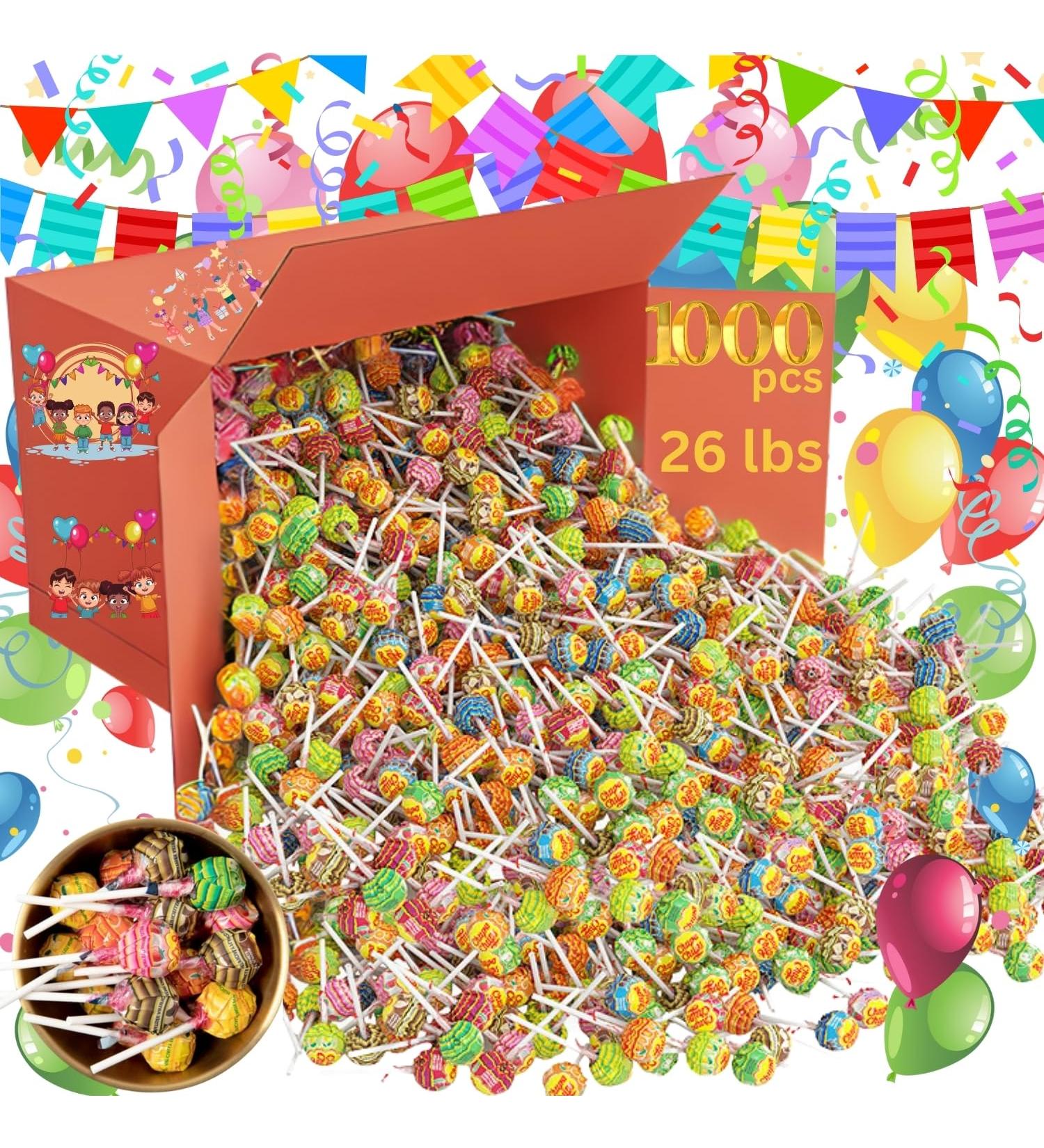 Fresh Original Gourmet Lollipops 1000 Count 26 lbs Original and Cream Swirl Medley Ideal for Easter Valentine's Day Birthday Parties Treat for Kids & Families