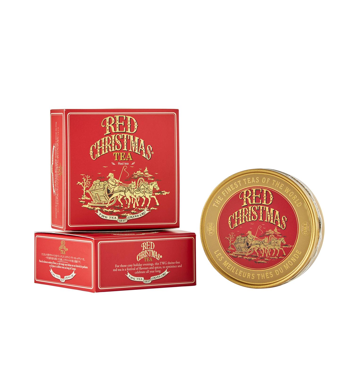 TWG Tea Red Christmas Rooibos Tea with Hibiscus, Orange & Apple - 15 Hand Sewn Cotton Tea Bags Gift Set - Buy Online on GoSupps.com