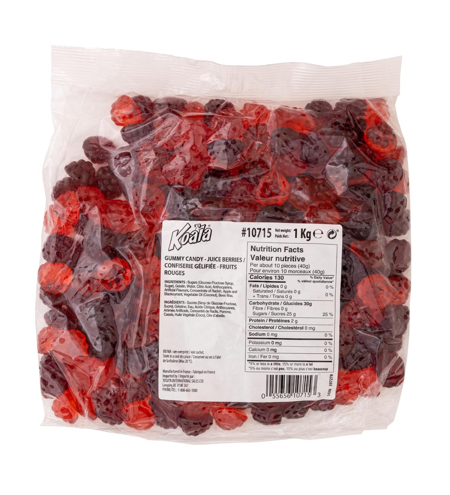 Koala Juice Berries Gummy Candy Bulk Bag 1KG - Buy Online on GoSupps.com