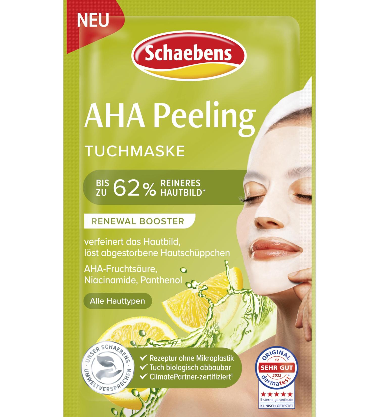 Schaebens Schaebens AHA Renewal Exfoliating Mask Refines Skin Grain Dissolves Dead Cells with AHA Fruit Acid Niacinamide and Panthenol for All Skin Types