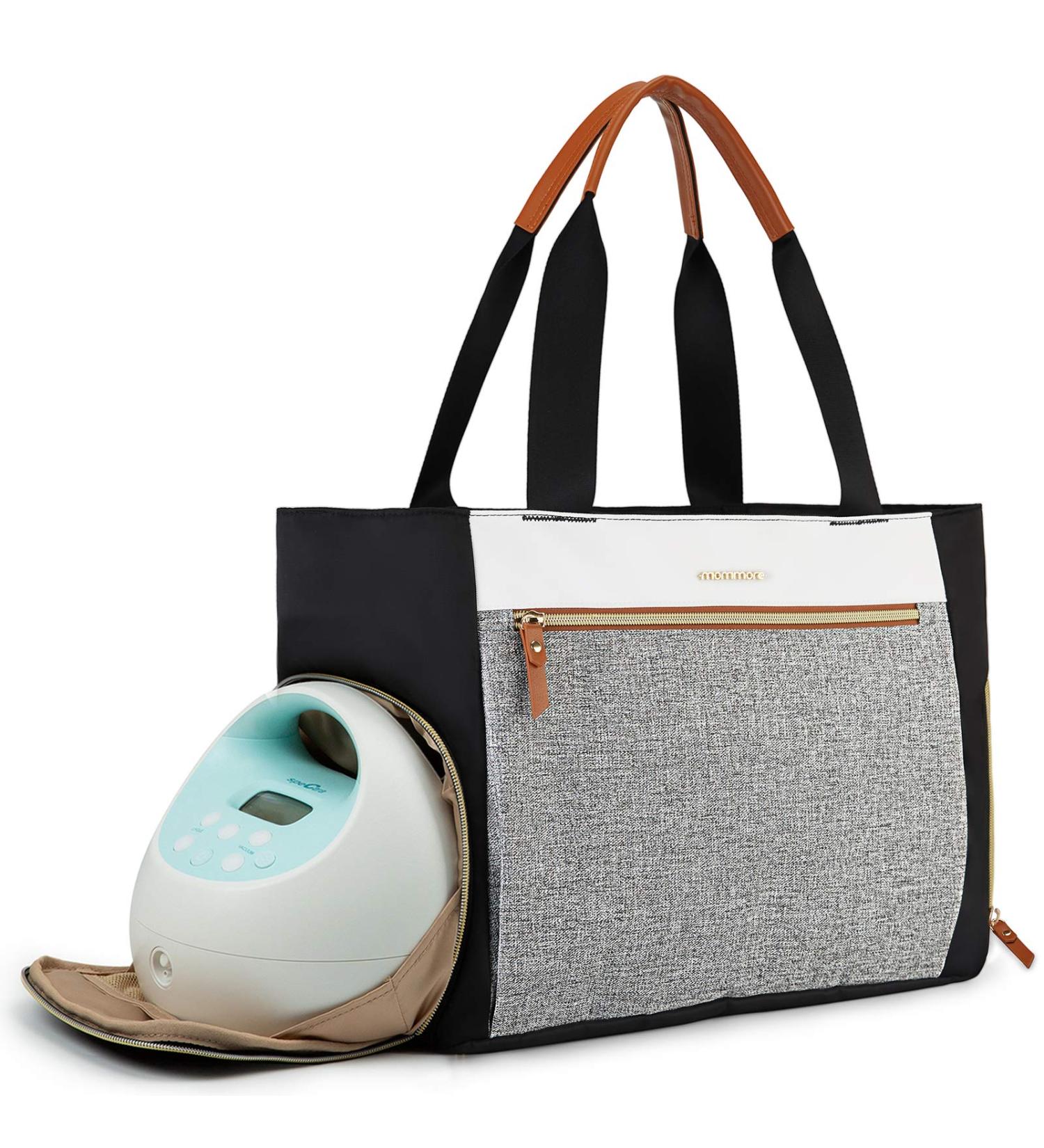 Mommore Breast Pump Bag with Laptop Sleeve - Fits Medela, Spectra, Evenflo Pumps (Brown) - Buy Online on GoSupps.com
