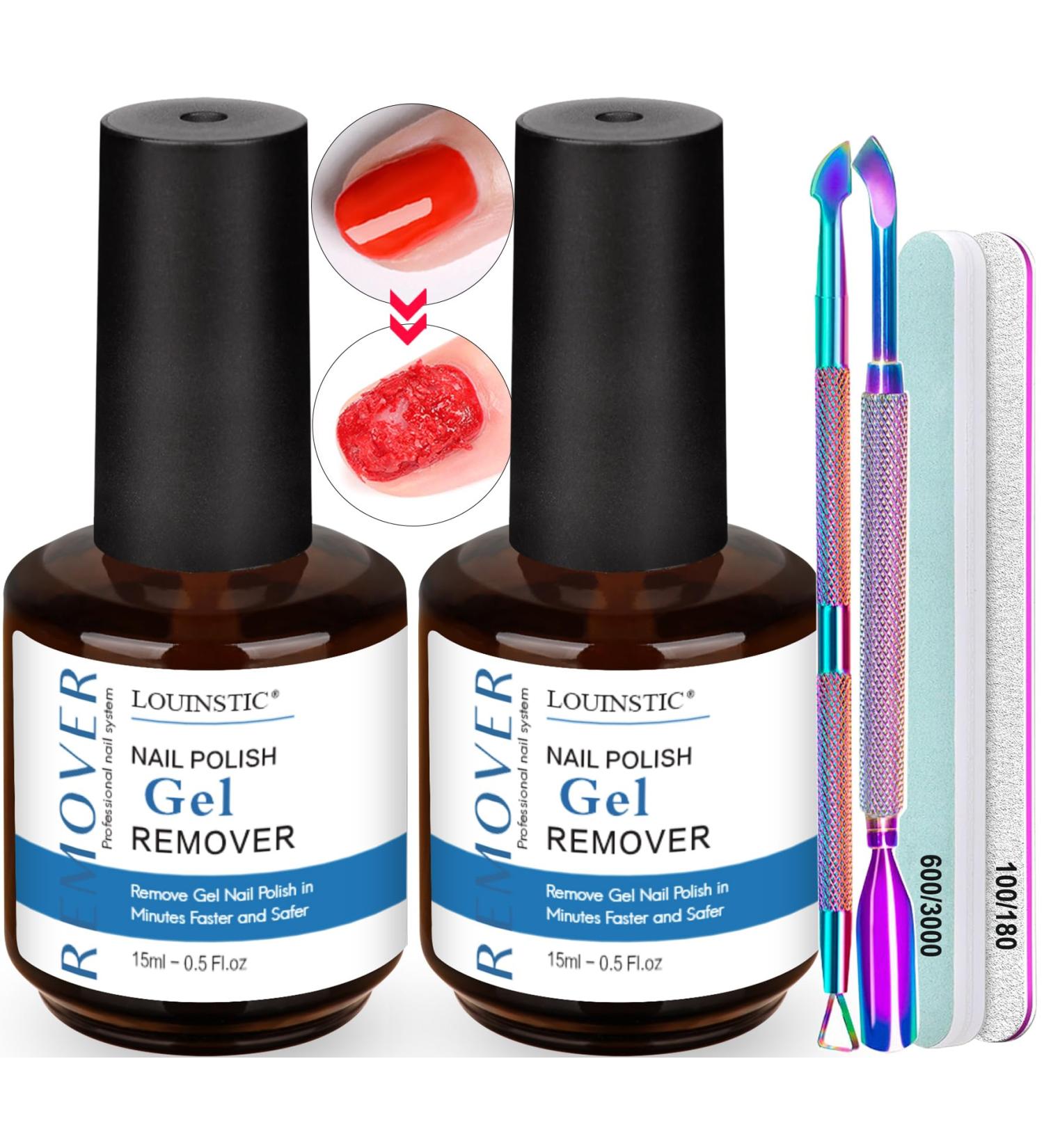 LOUINSTIC Gel Nail Polish Remover - Fast 2-5 Minute Gel Polish Removal (2pcs) | Nail Polish Remover Tool Included - Buy Online on GoSupps.com