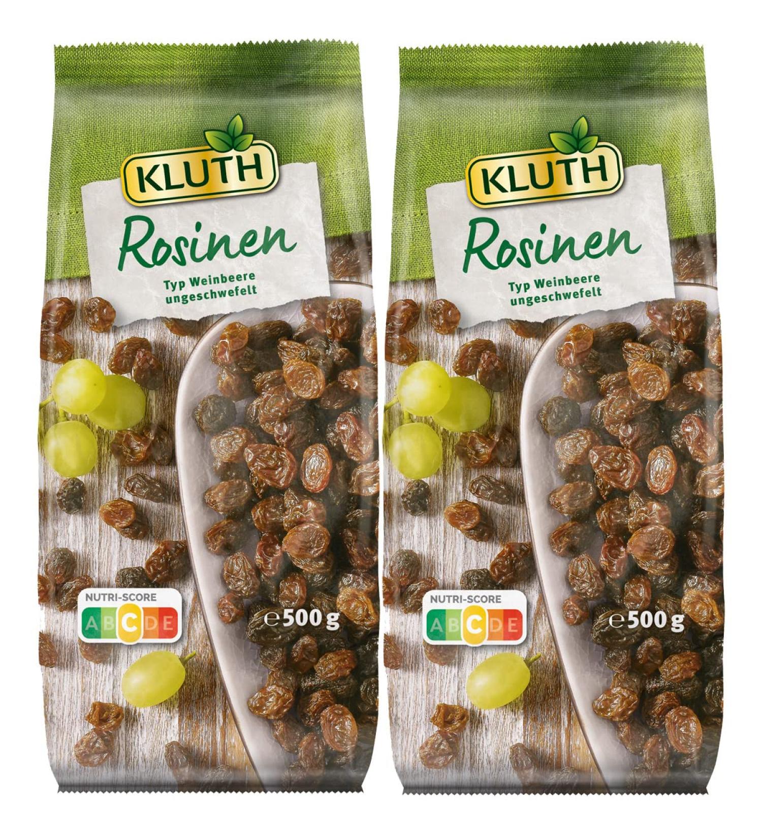 n.v. Kluth Pack of 2 non-woven dried berry-type raisins 500g - Buy Online on GoSupps.com