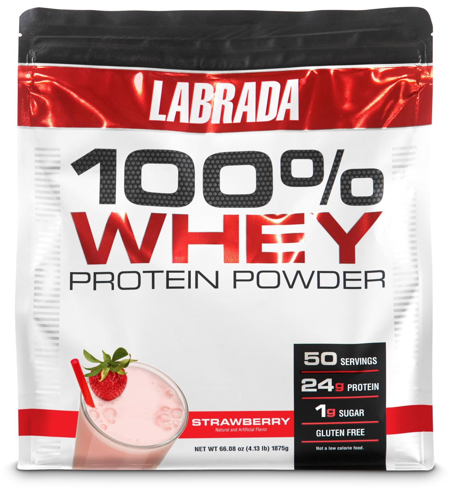 Labrada Nutrition 100% Whey Protein Powder - Strawberry Flavor 4.13 lb | Buy Internationally - Best Protein Supplement for Fitness - Buy Online on GoSupps.com