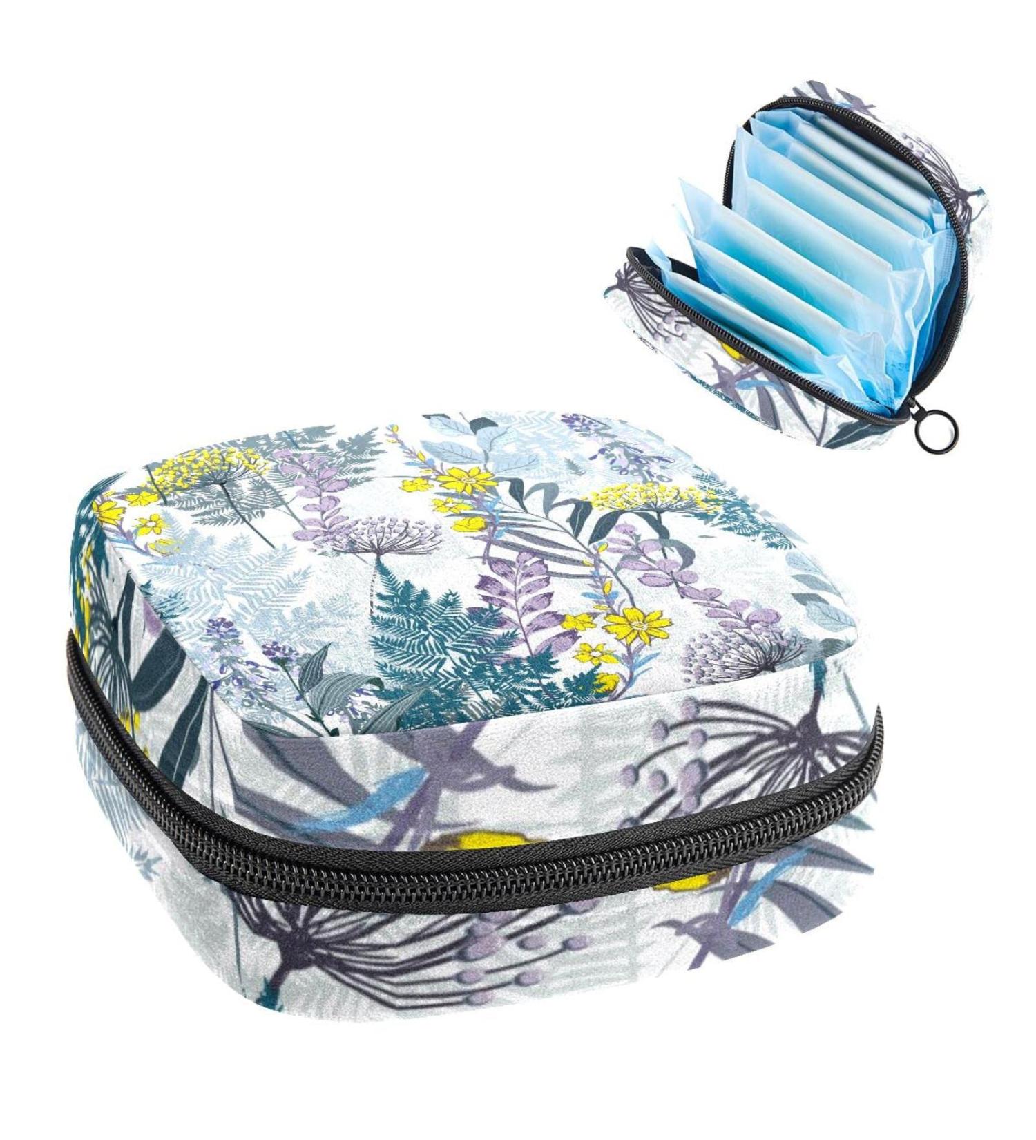 Womens Bonds Storage Pockets Stillpad Holder | Flower Pattern Portable Period Kit | Feminine Product Bag for Women & Girls | Color 4 - Buy Online on GoSupps.com