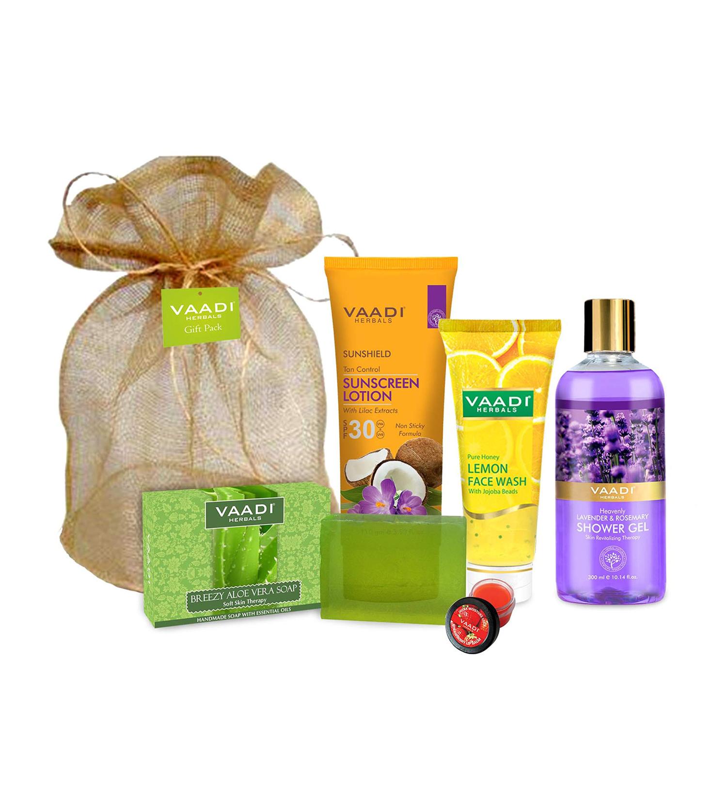 Vaadi Herbals All Purpose Complete Skin Care Travel Kit - Natural Organic & Portable Skin Care for Glowing Skin | International Shipping Available - Buy Online on GoSupps.com