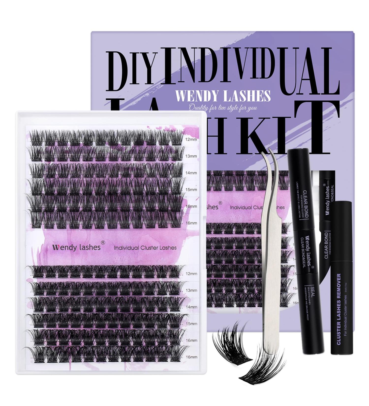 Wendy Lashes Eyelash Extension Set - FD18+B-D CURL (12-16mm) with Glue | Premium Lash Extensions Kit for Stunning Eyelash Looks | Shop Internationally - Buy Online on GoSupps.com