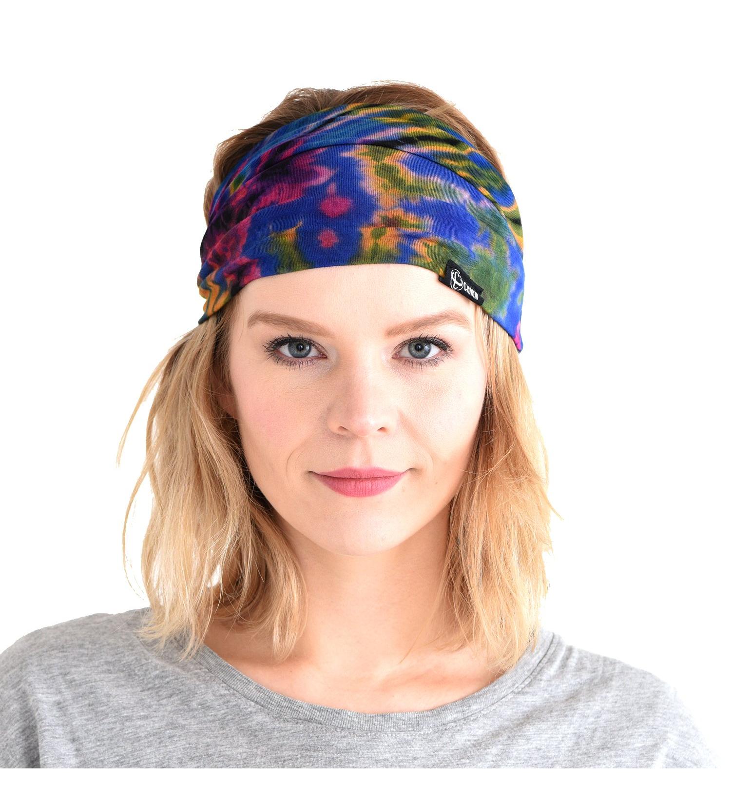 Buy Charm Tie Dye Headband | Bohemian Hippie Elastic Bandana for Men & Women | Retro 60's Psychedelic Flower Pattern - Buy Online on GoSupps.com