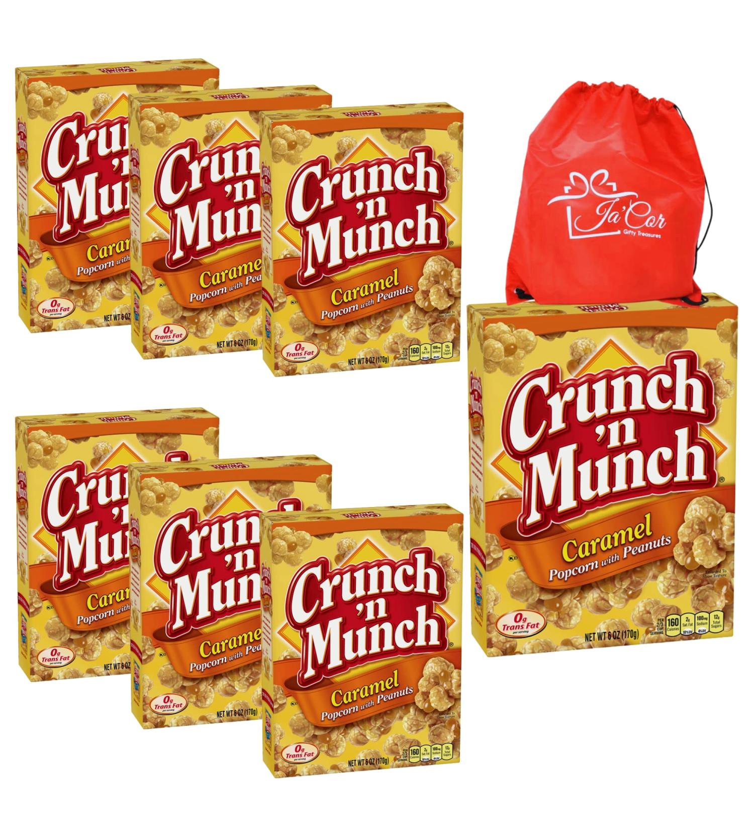 Ja'Cor Caramel Popcorn with Peanuts Individual Boxes Sweet Crunchy Drizzle Nuts Snack Packs Caramel Candy Coated Popcorn Peanut Snacks Gift 6 oz Box Pack of 7(Bundle with 1-Red Ja'Cor Bag) - Buy Online on GoSupps.com