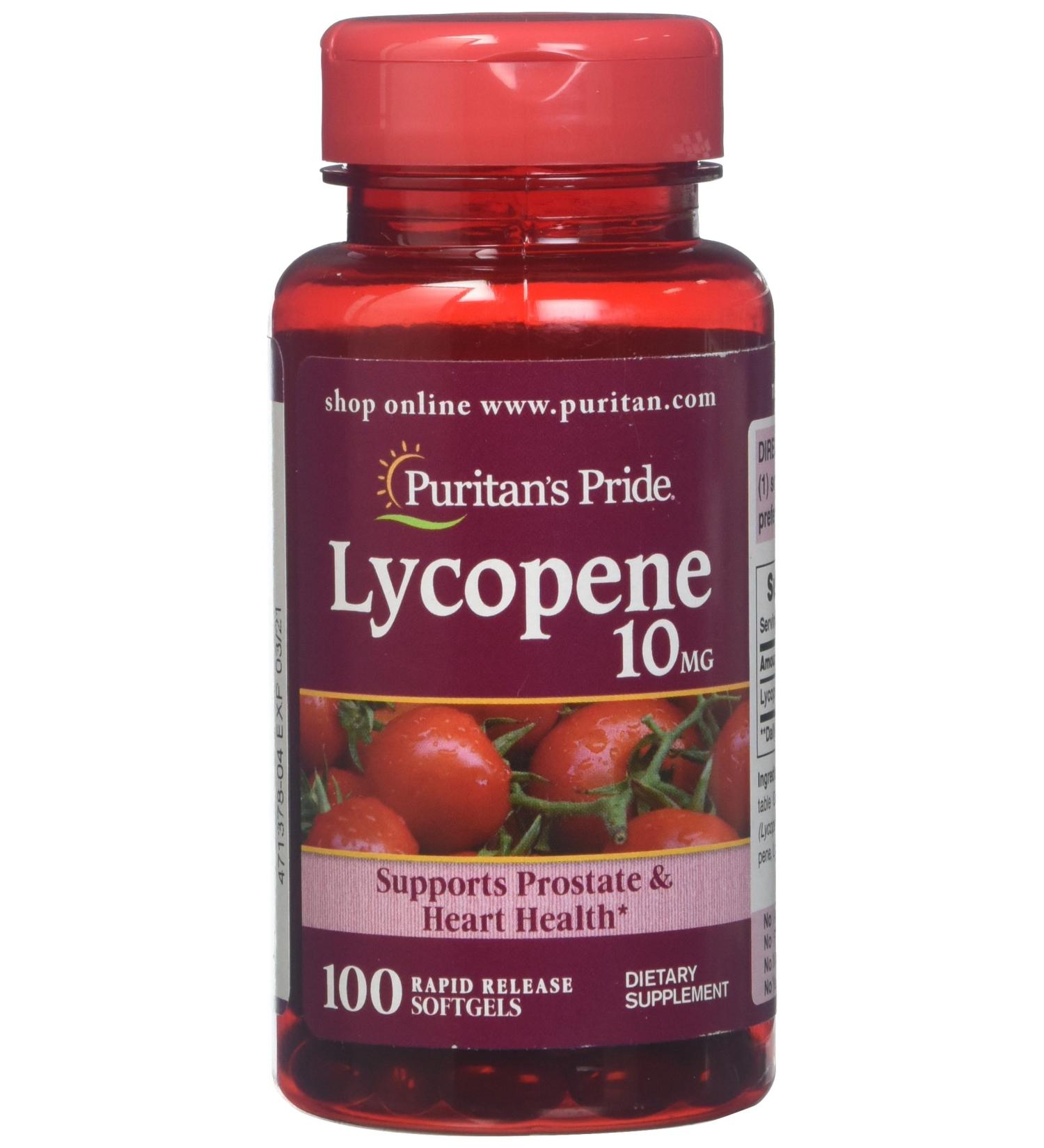 Lycopene 10mg Softgels - 100 Count for Prostate & Heart Health Support | Puritan's Pride - Buy Online on GoSupps.com